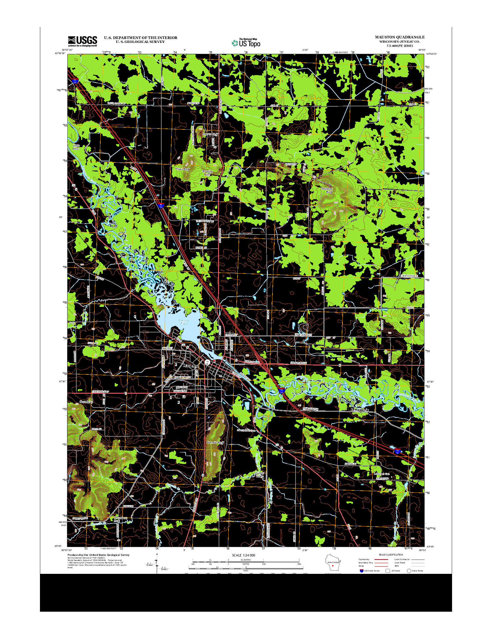 USGS US TOPO 7.5-MINUTE MAP FOR MAUSTON, WI 2013