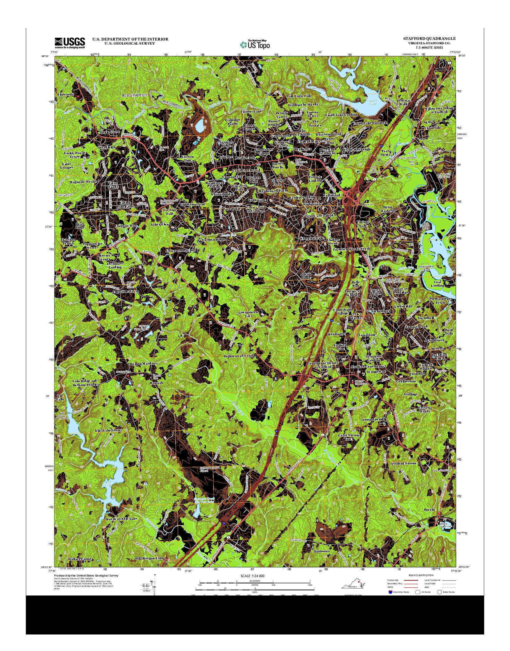 USGS US TOPO 7.5-MINUTE MAP FOR STAFFORD, VA 2013