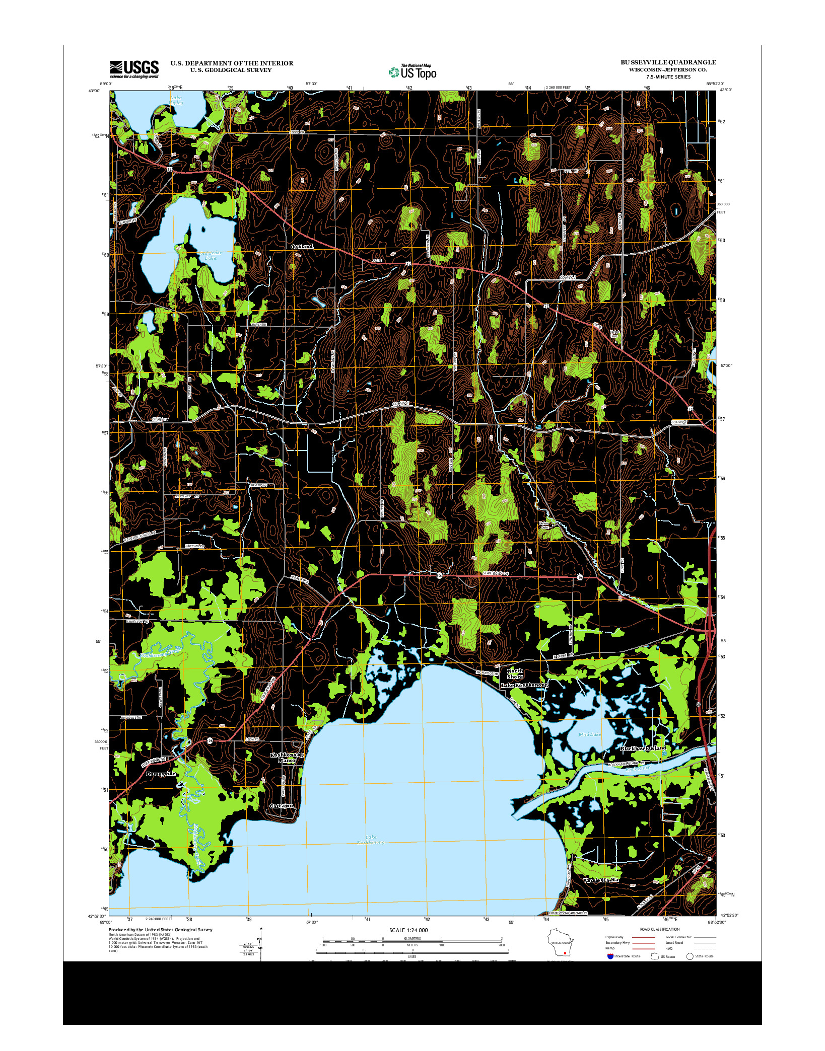 USGS US TOPO 7.5-MINUTE MAP FOR BUSSEYVILLE, WI 2013