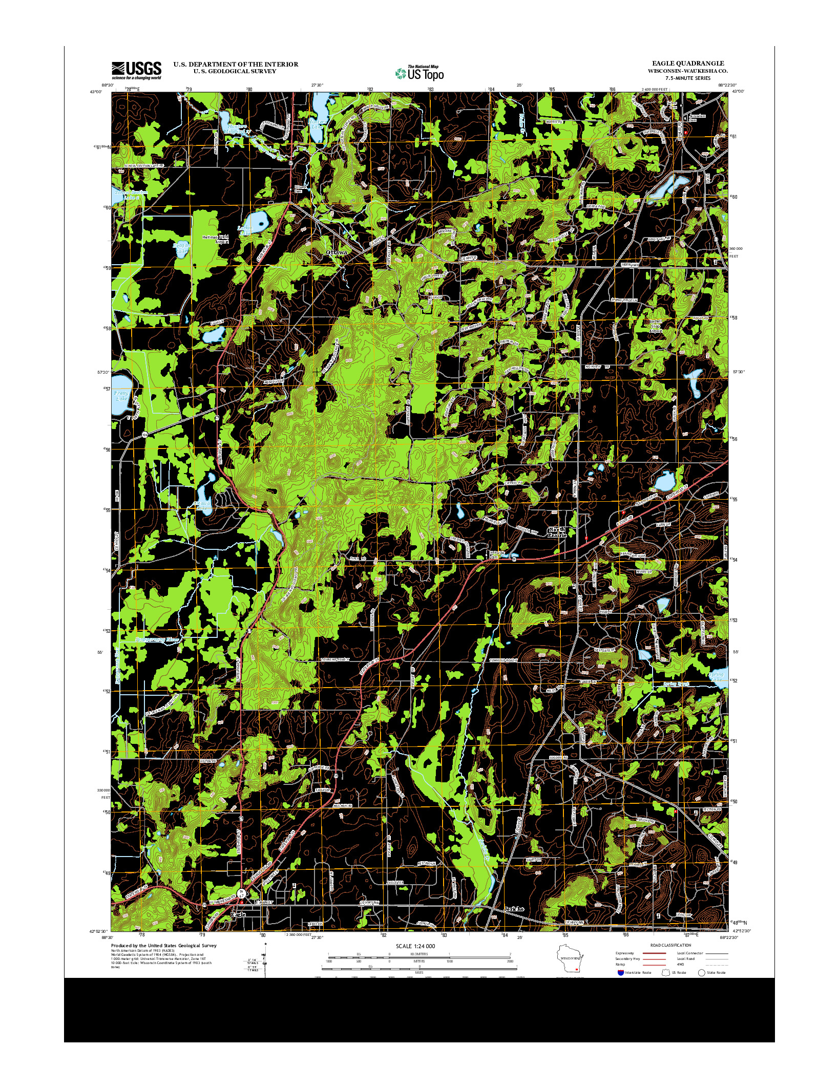 USGS US TOPO 7.5-MINUTE MAP FOR EAGLE, WI 2013