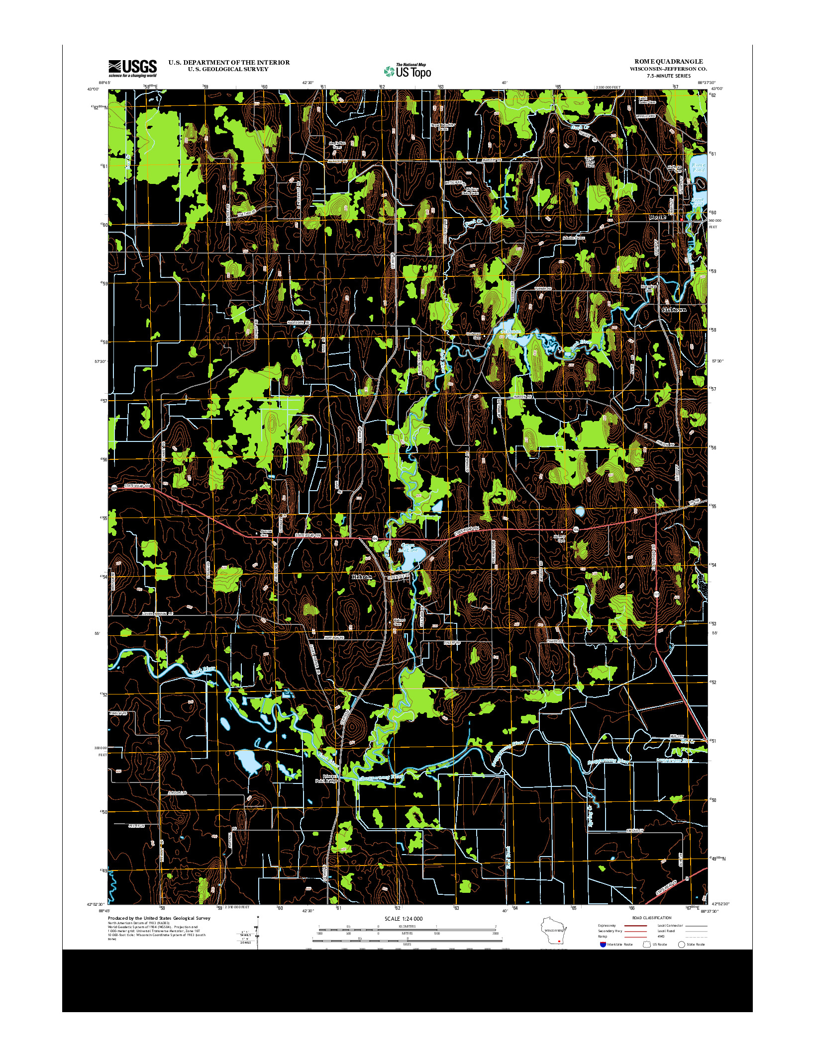 USGS US TOPO 7.5-MINUTE MAP FOR ROME, WI 2013