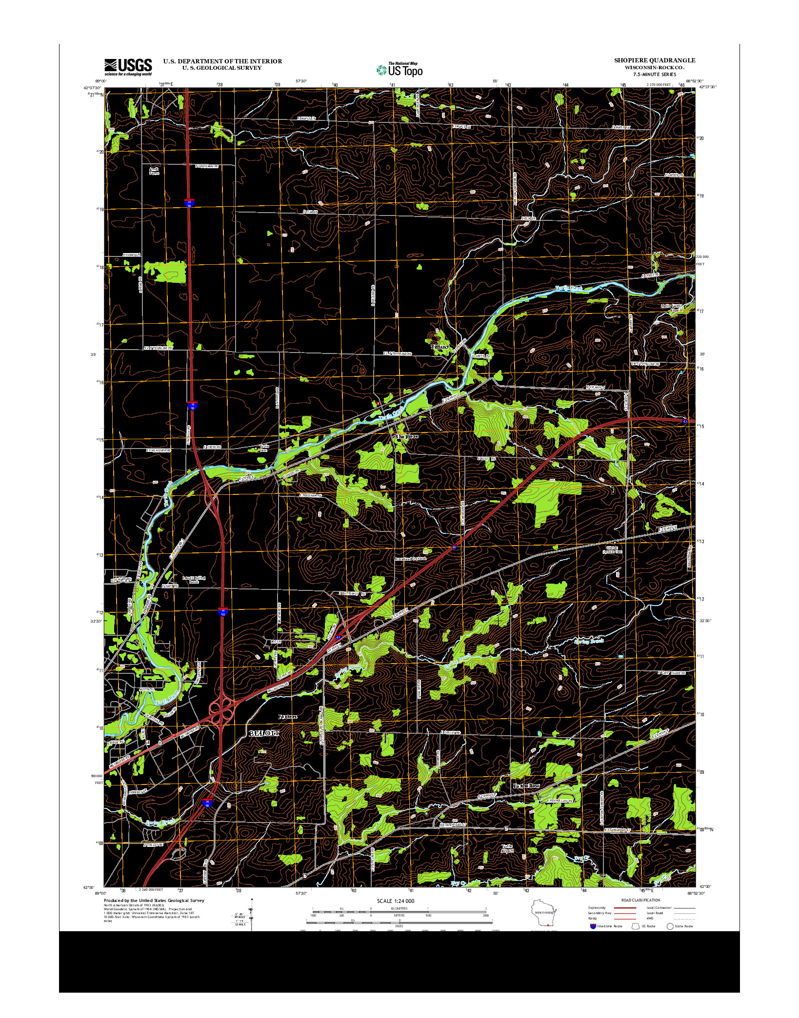 USGS US TOPO 7.5-MINUTE MAP FOR SHOPIERE, WI 2013