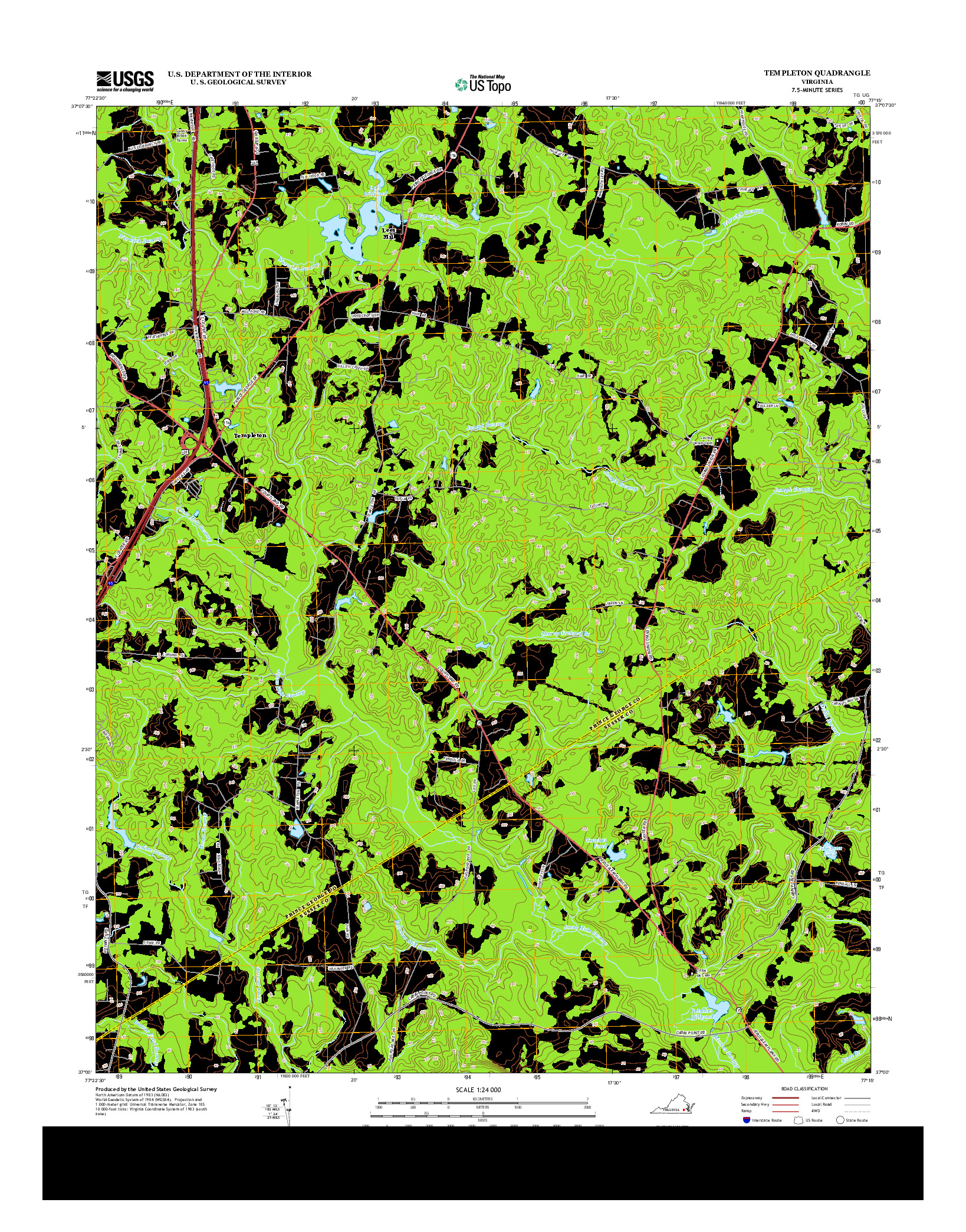 USGS US TOPO 7.5-MINUTE MAP FOR TEMPLETON, VA 2013