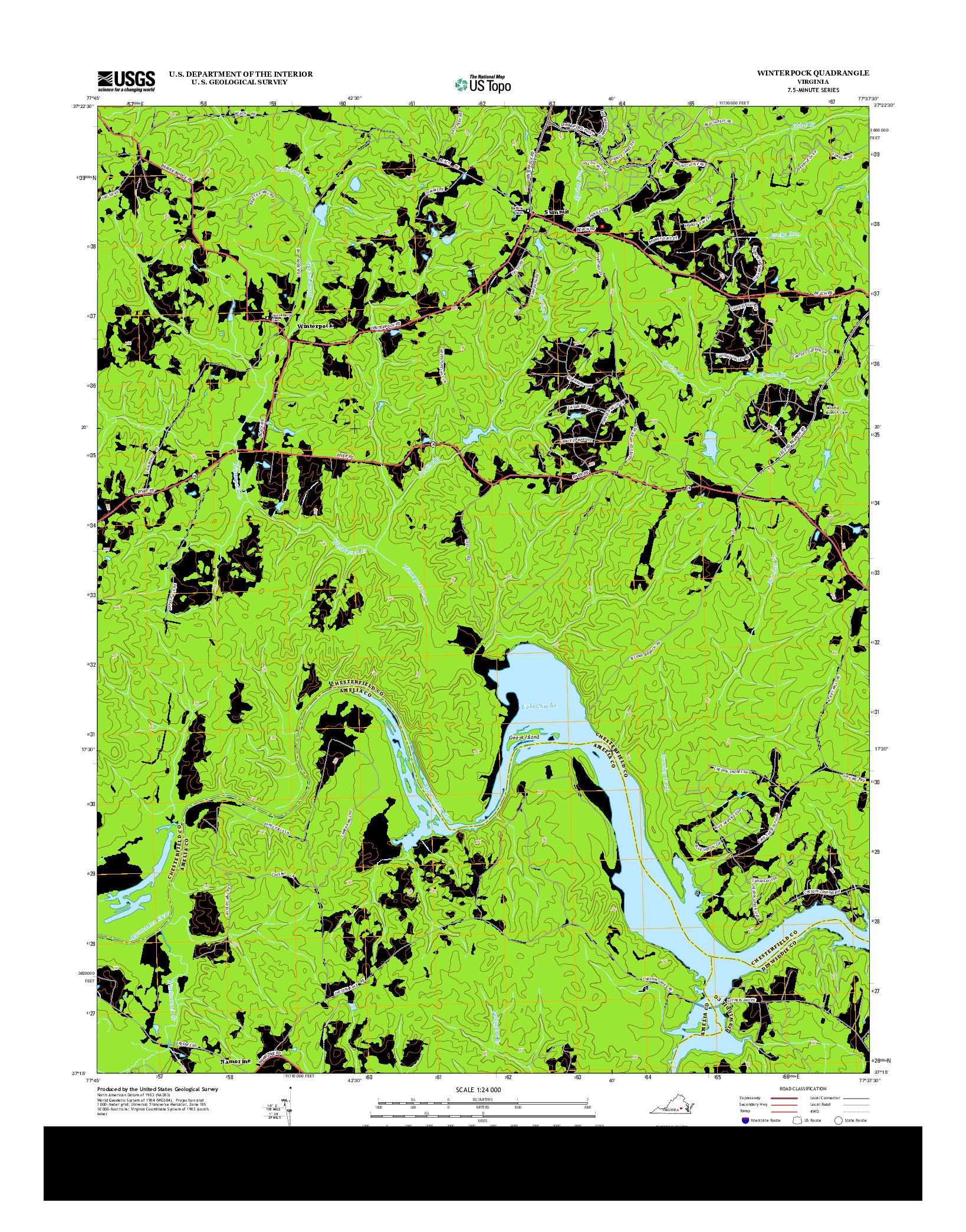 USGS US TOPO 7.5-MINUTE MAP FOR WINTERPOCK, VA 2013