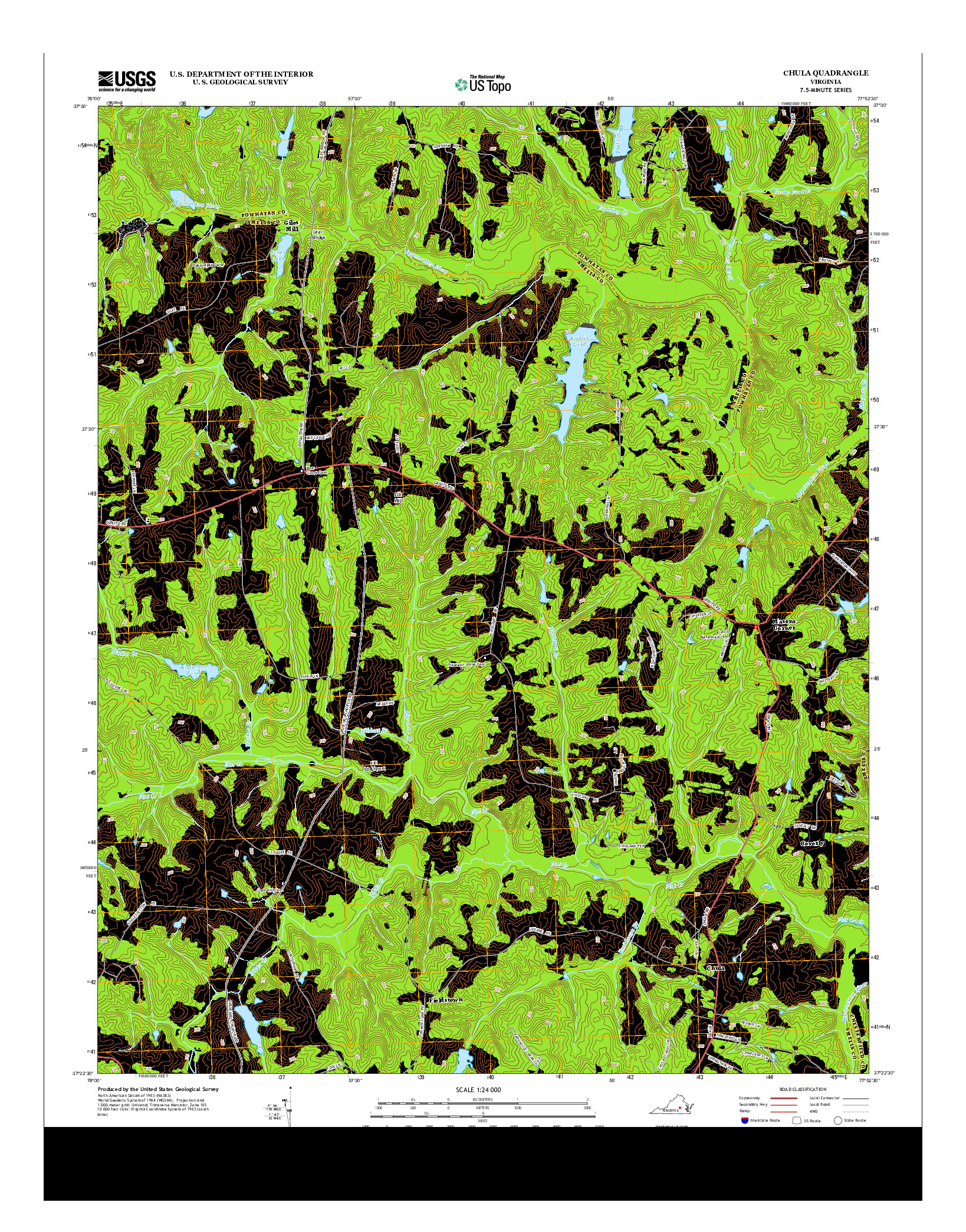 USGS US TOPO 7.5-MINUTE MAP FOR CHULA, VA 2013