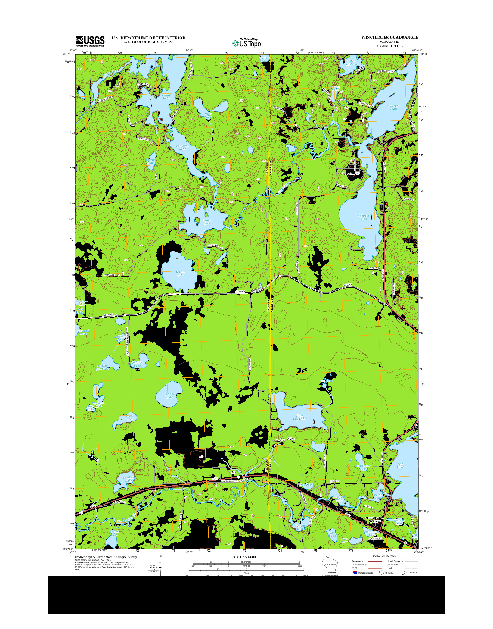 USGS US TOPO 7.5-MINUTE MAP FOR WINCHESTER, WI 2013