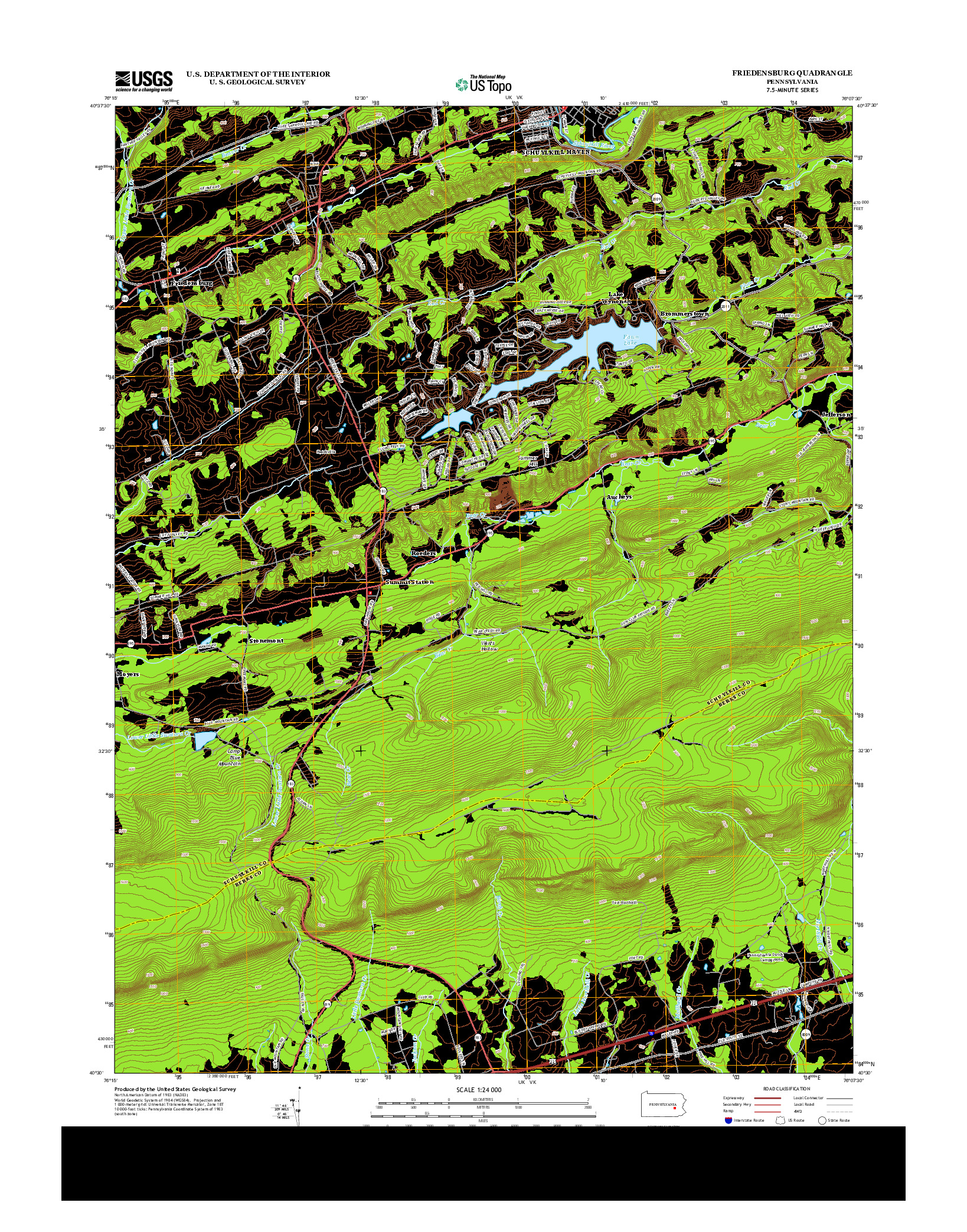 USGS US TOPO 7.5-MINUTE MAP FOR FRIEDENSBURG, PA 2013