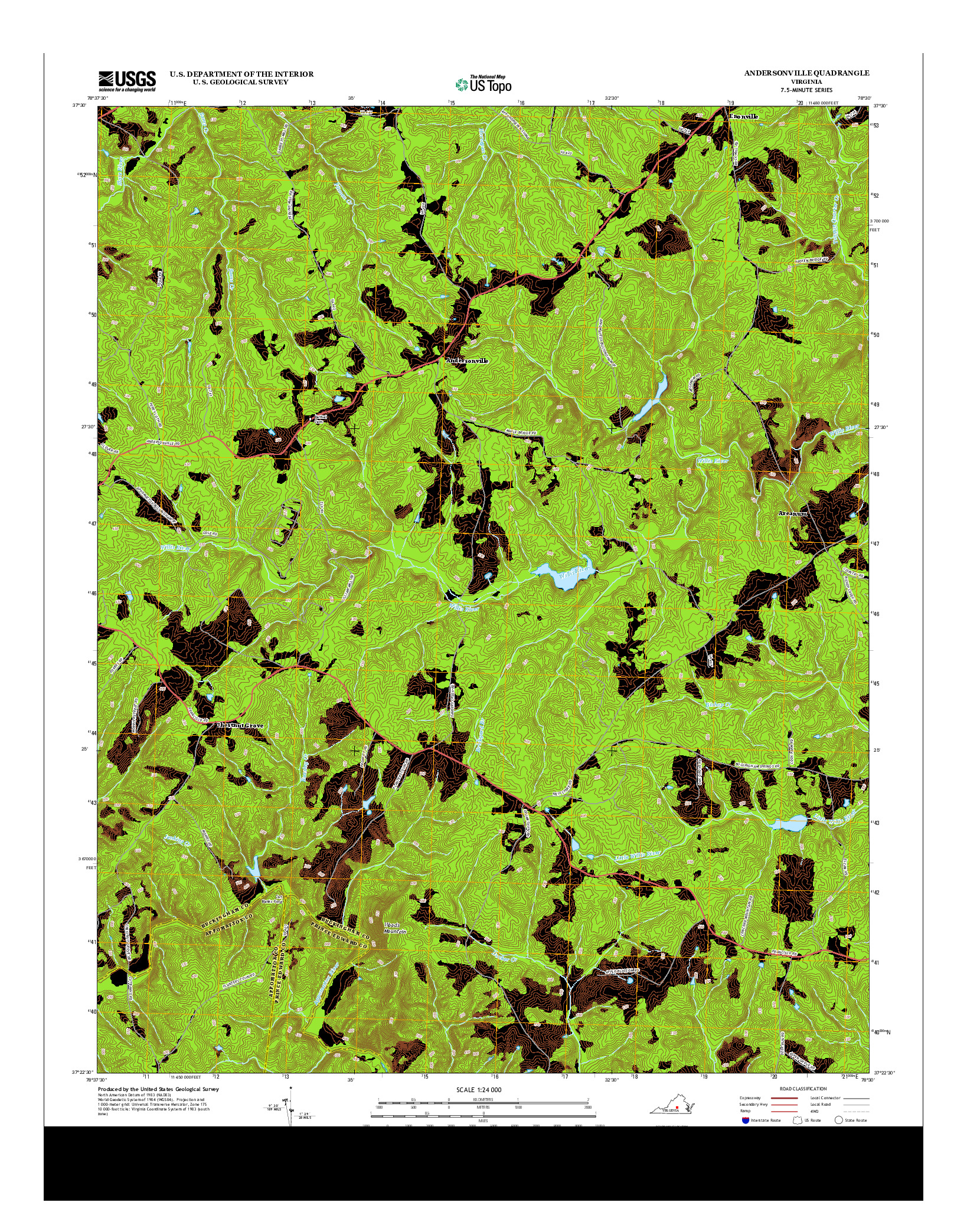 USGS US TOPO 7.5-MINUTE MAP FOR ANDERSONVILLE, VA 2013