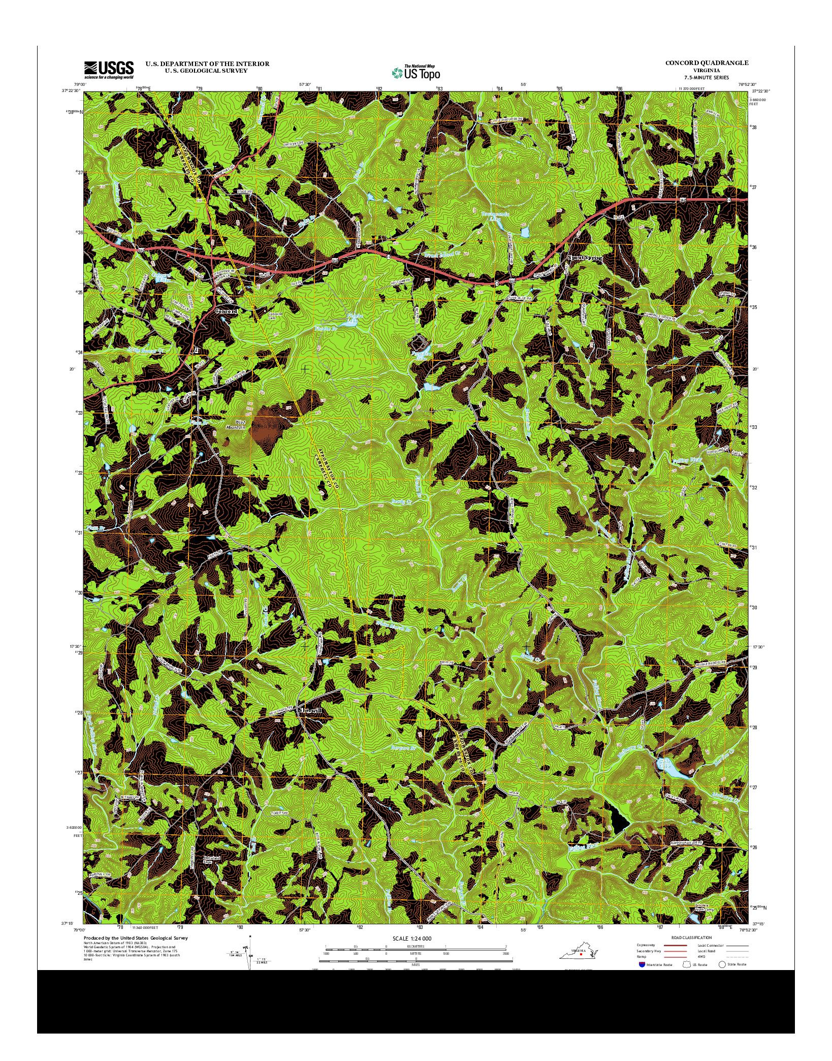 USGS US TOPO 7.5-MINUTE MAP FOR CONCORD, VA 2013