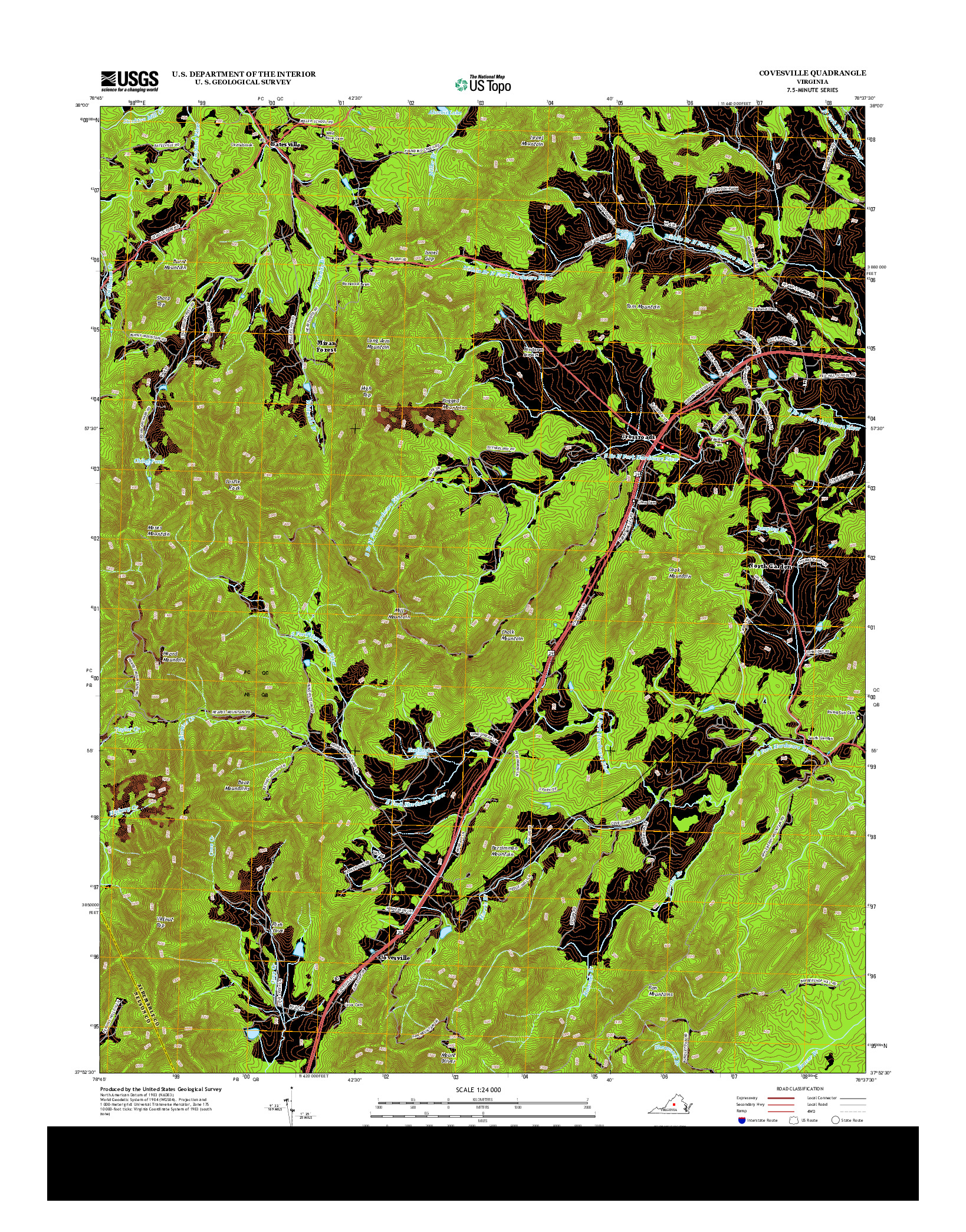 USGS US TOPO 7.5-MINUTE MAP FOR COVESVILLE, VA 2013