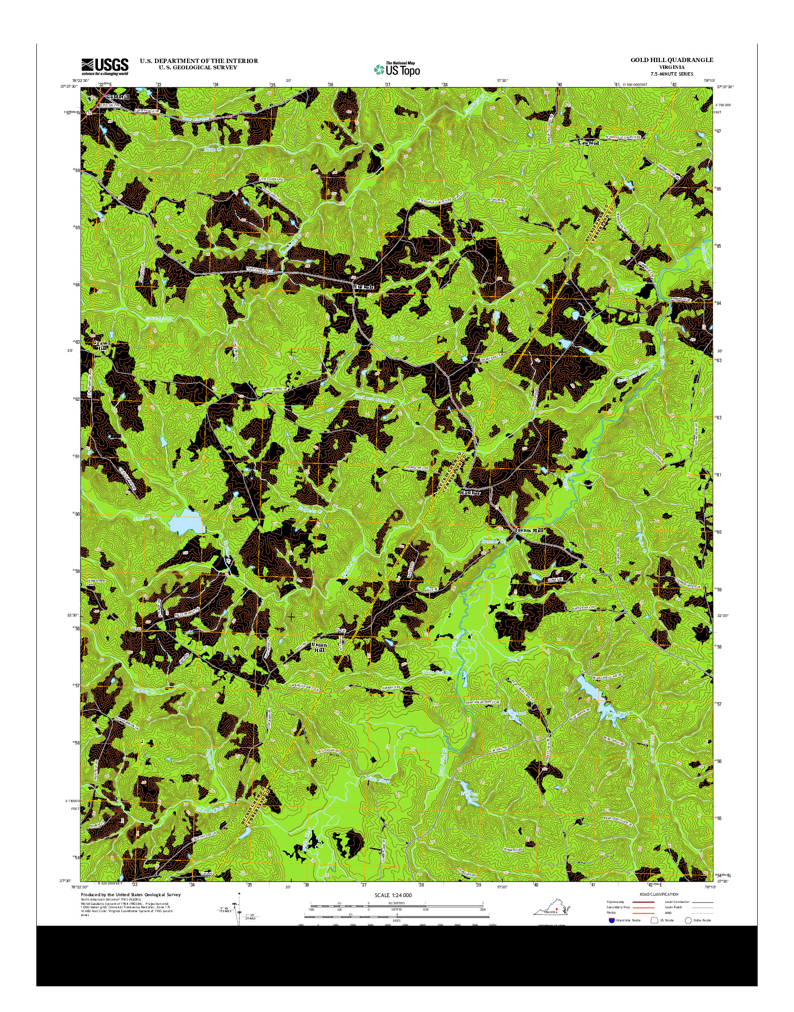 USGS US TOPO 7.5-MINUTE MAP FOR GOLD HILL, VA 2013