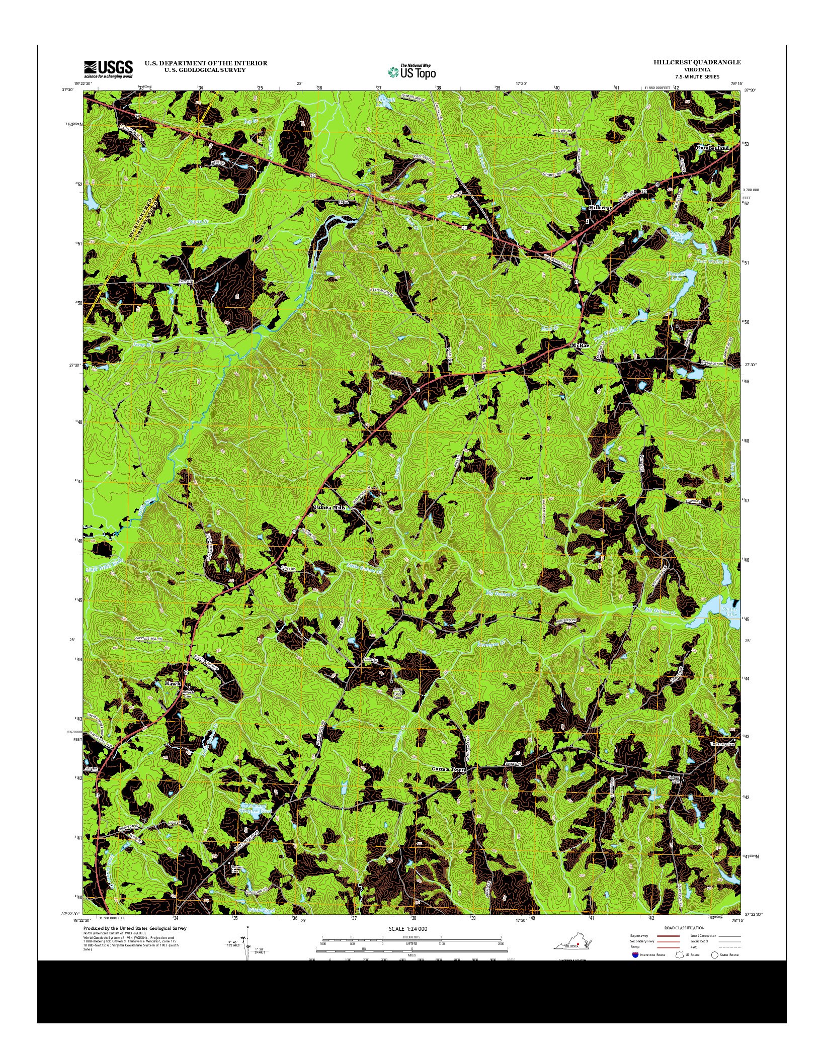 USGS US TOPO 7.5-MINUTE MAP FOR HILLCREST, VA 2013