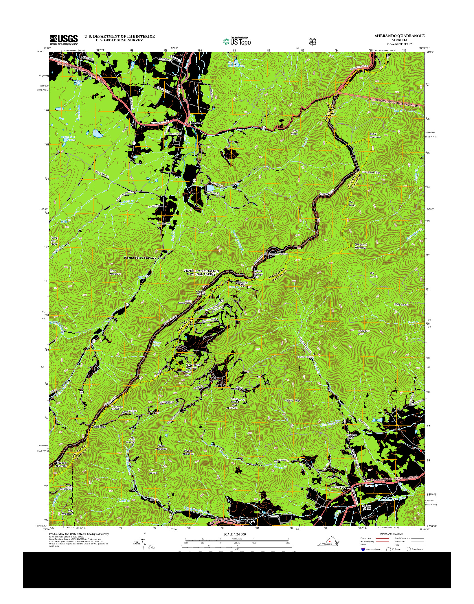 USGS US TOPO 7.5-MINUTE MAP FOR SHERANDO, VA 2013