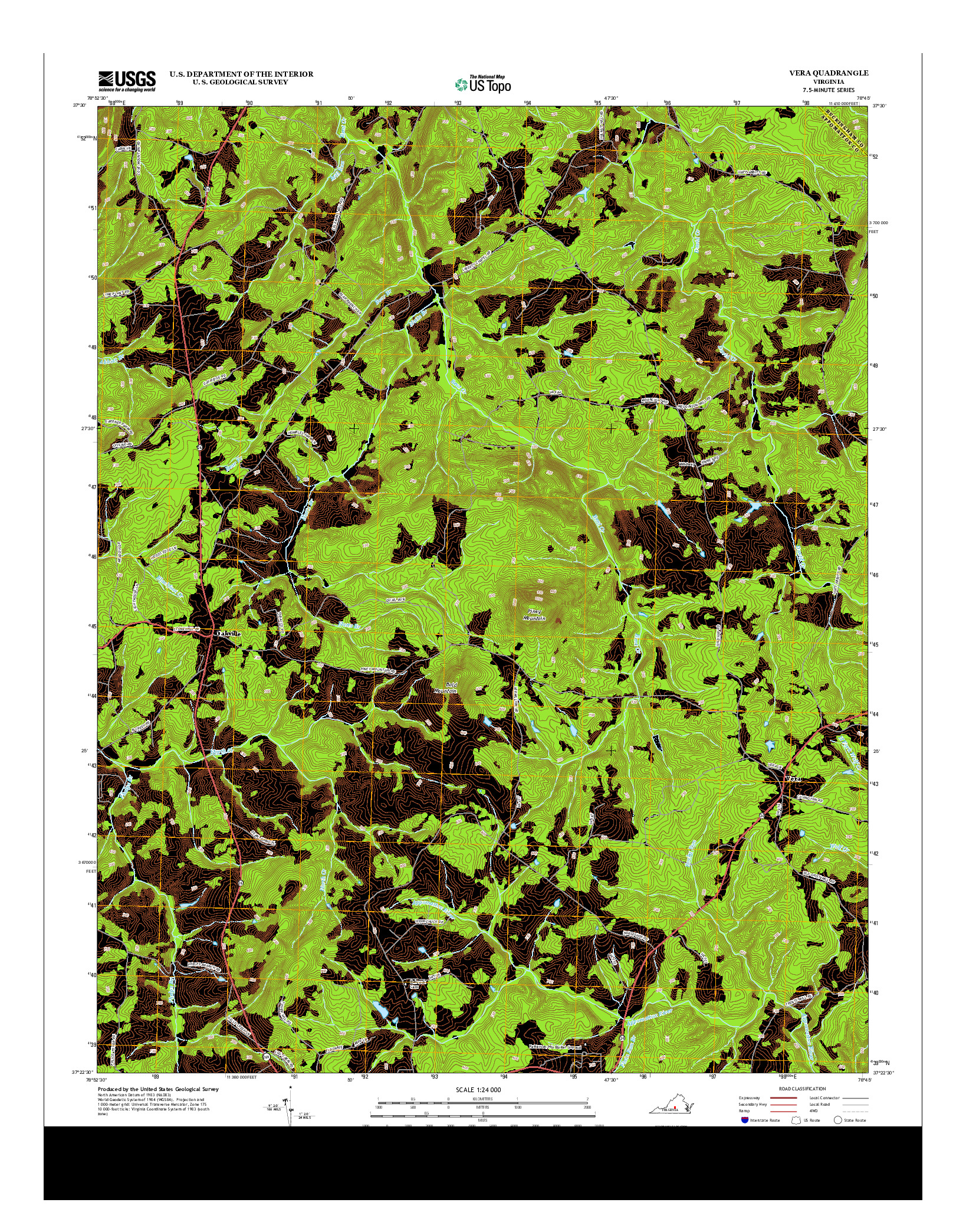 USGS US TOPO 7.5-MINUTE MAP FOR VERA, VA 2013