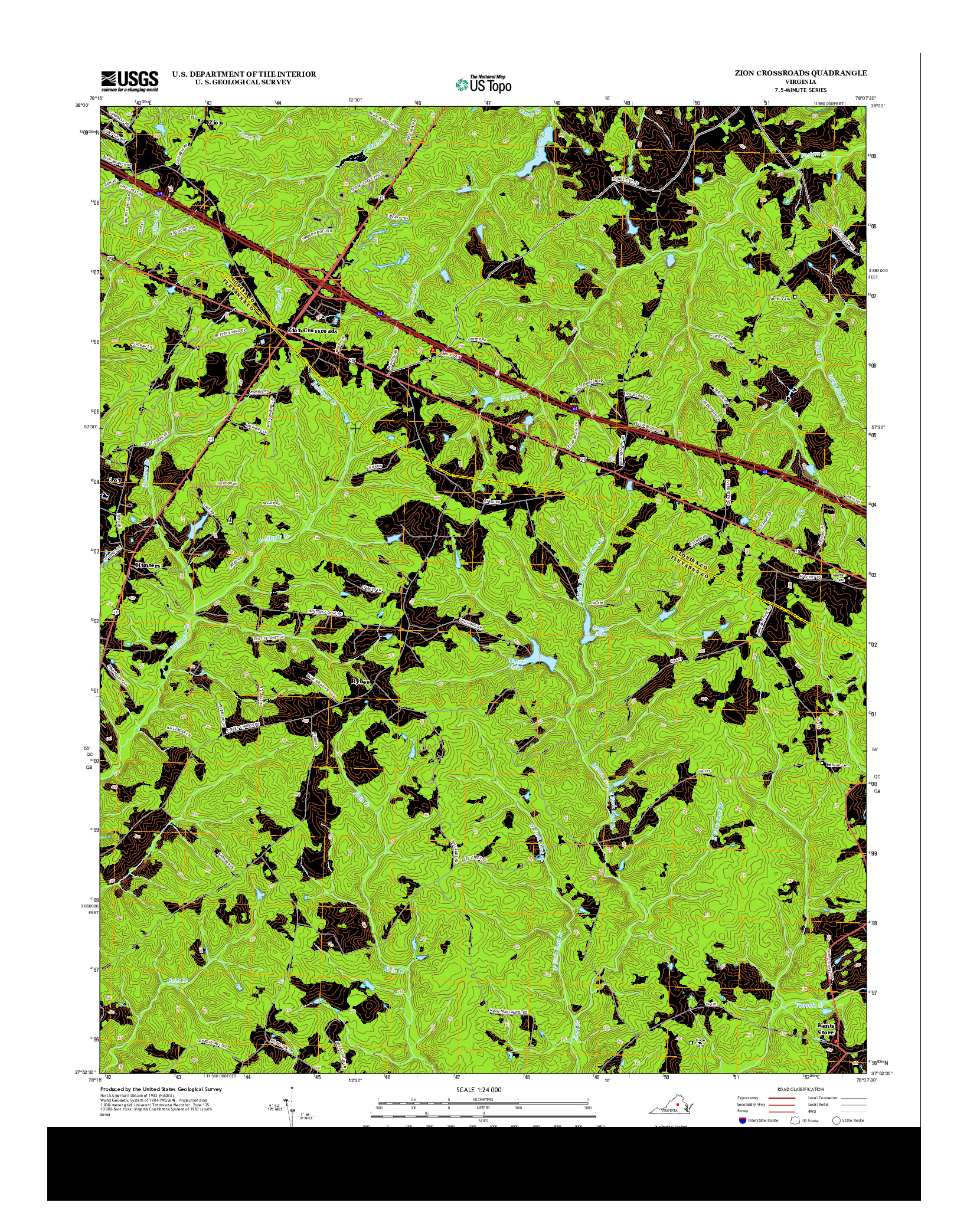 USGS US TOPO 7.5-MINUTE MAP FOR ZION CROSSROADS, VA 2013