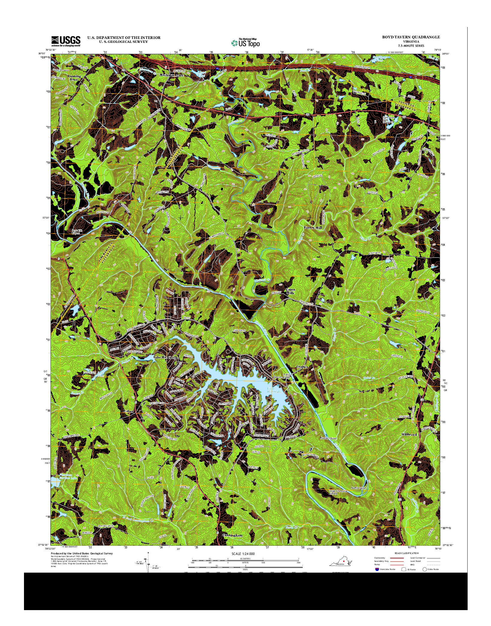 USGS US TOPO 7.5-MINUTE MAP FOR BOYD TAVERN, VA 2013