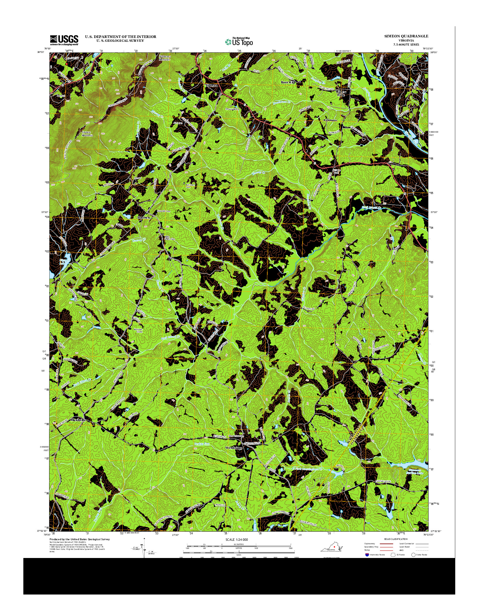 USGS US TOPO 7.5-MINUTE MAP FOR SIMEON, VA 2013
