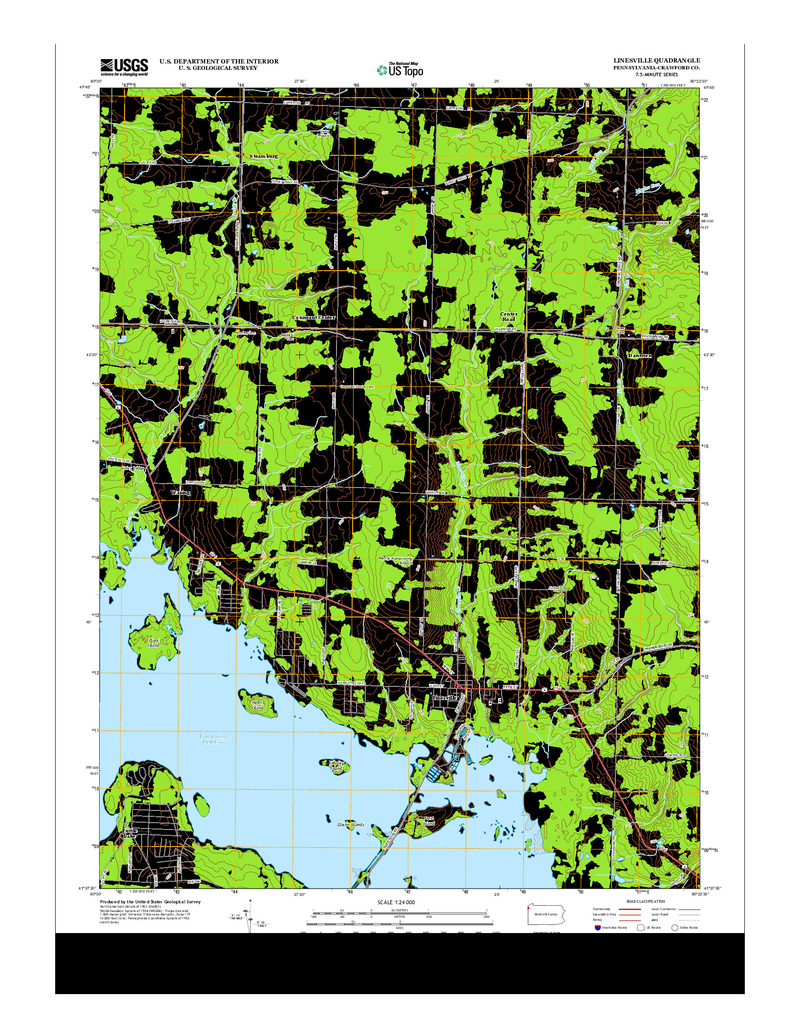 USGS US TOPO 7.5-MINUTE MAP FOR LINESVILLE, PA 2013