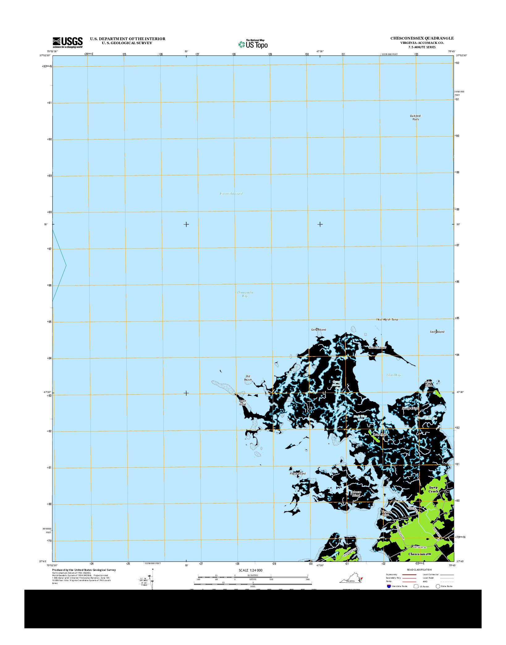 USGS US TOPO 7.5-MINUTE MAP FOR CHESCONESSEX, VA 2013