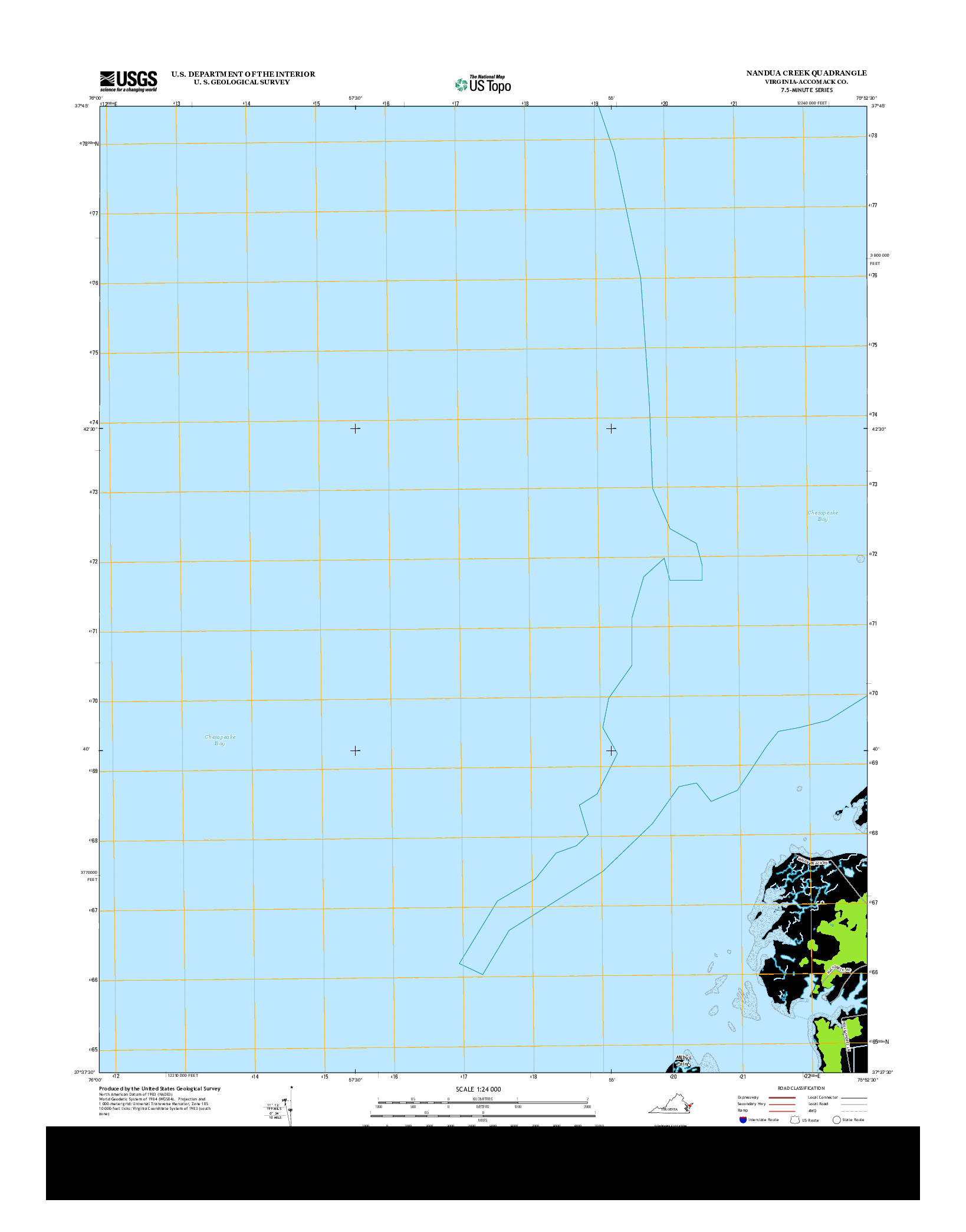 USGS US TOPO 7.5-MINUTE MAP FOR NANDUA CREEK, VA 2013
