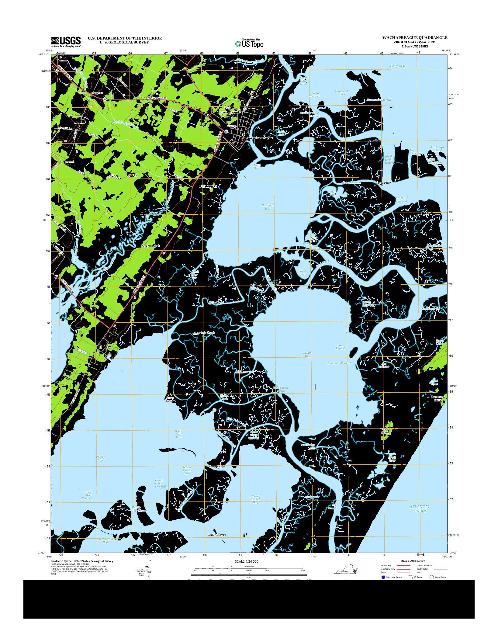 USGS US TOPO 7.5-MINUTE MAP FOR WACHAPREAGUE, VA 2013