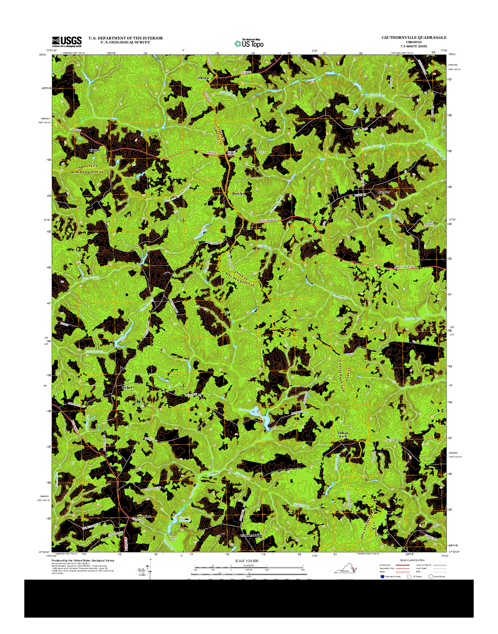 USGS US TOPO 7.5-MINUTE MAP FOR CAUTHORNVILLE, VA 2013