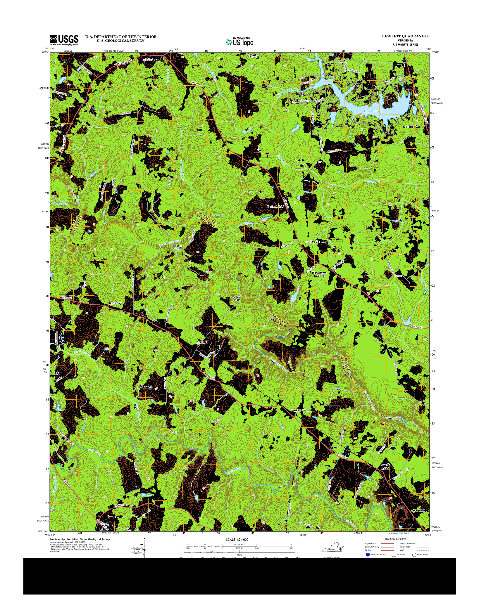 USGS US TOPO 7.5-MINUTE MAP FOR HEWLETT, VA 2013