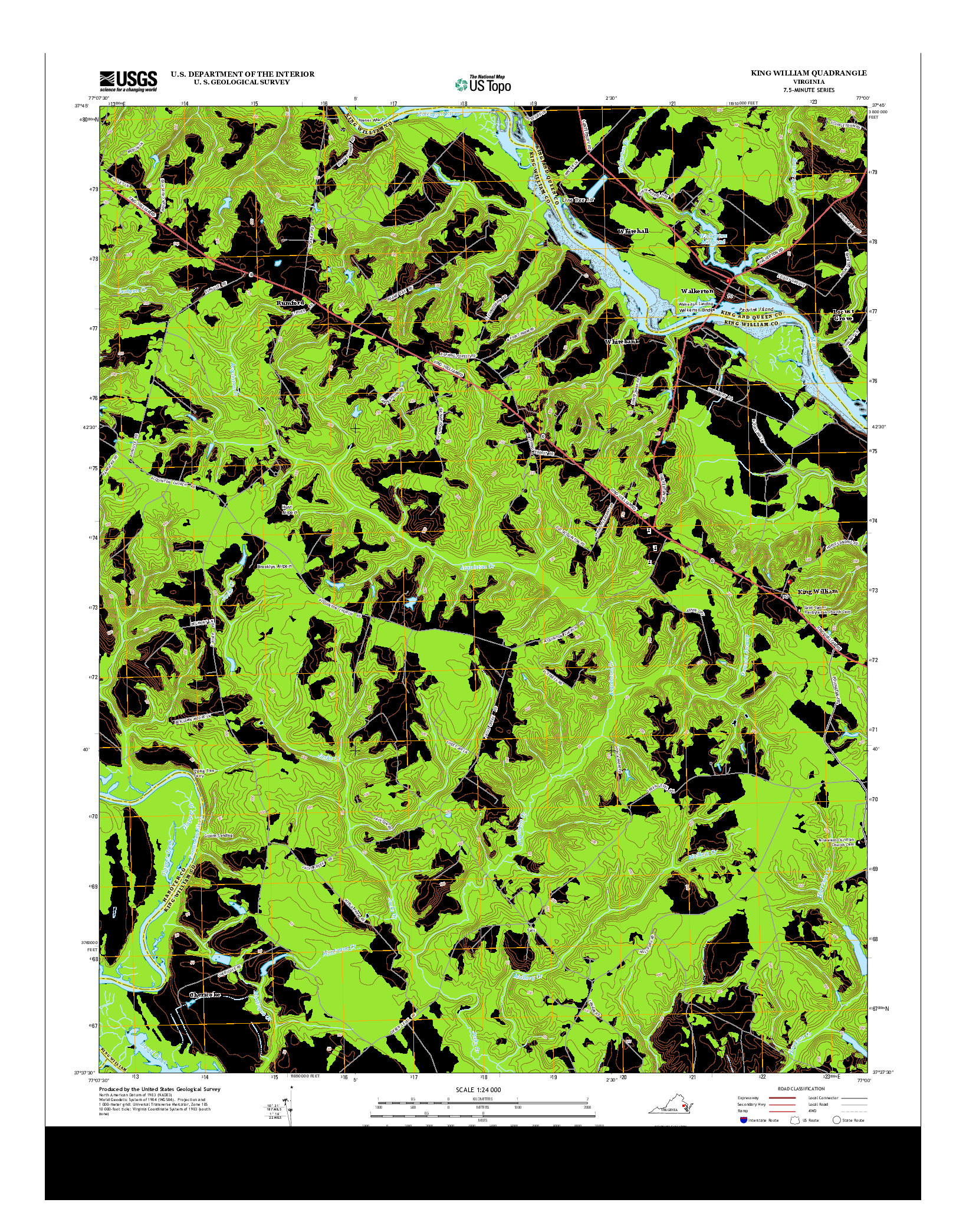USGS US TOPO 7.5-MINUTE MAP FOR KING WILLIAM, VA 2013