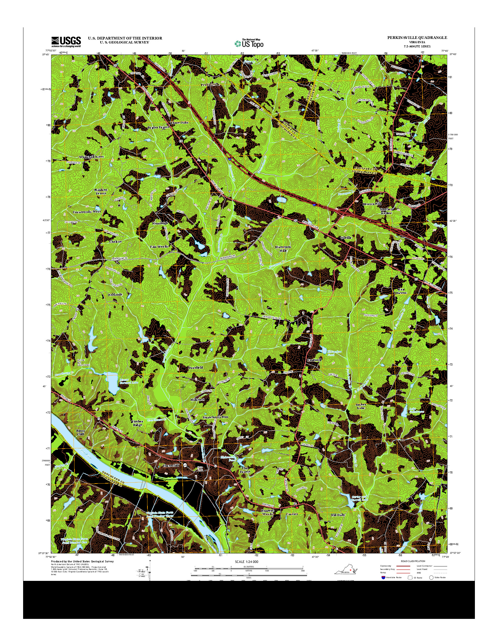 USGS US TOPO 7.5-MINUTE MAP FOR PERKINSVILLE, VA 2013