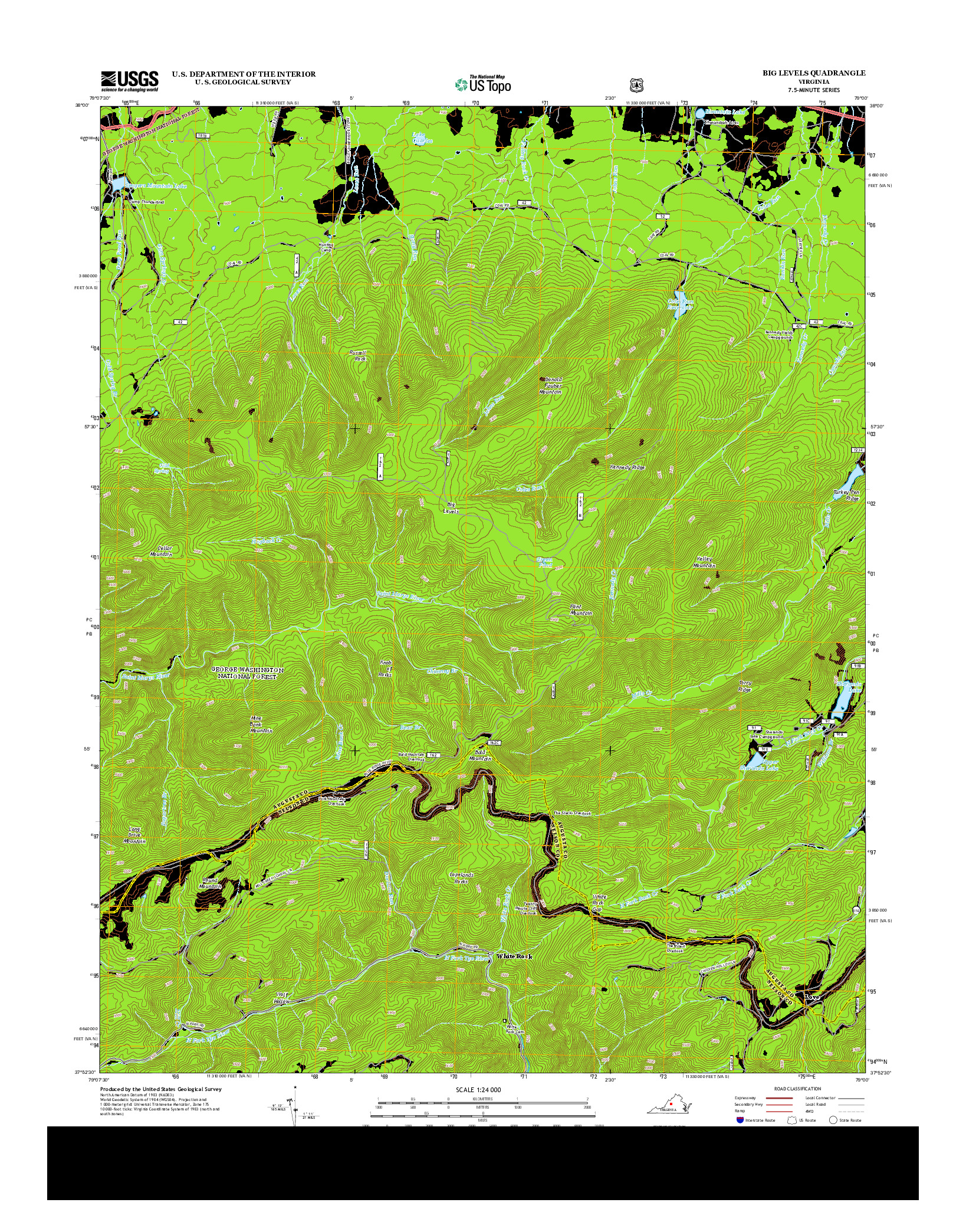 USGS US TOPO 7.5-MINUTE MAP FOR BIG LEVELS, VA 2013