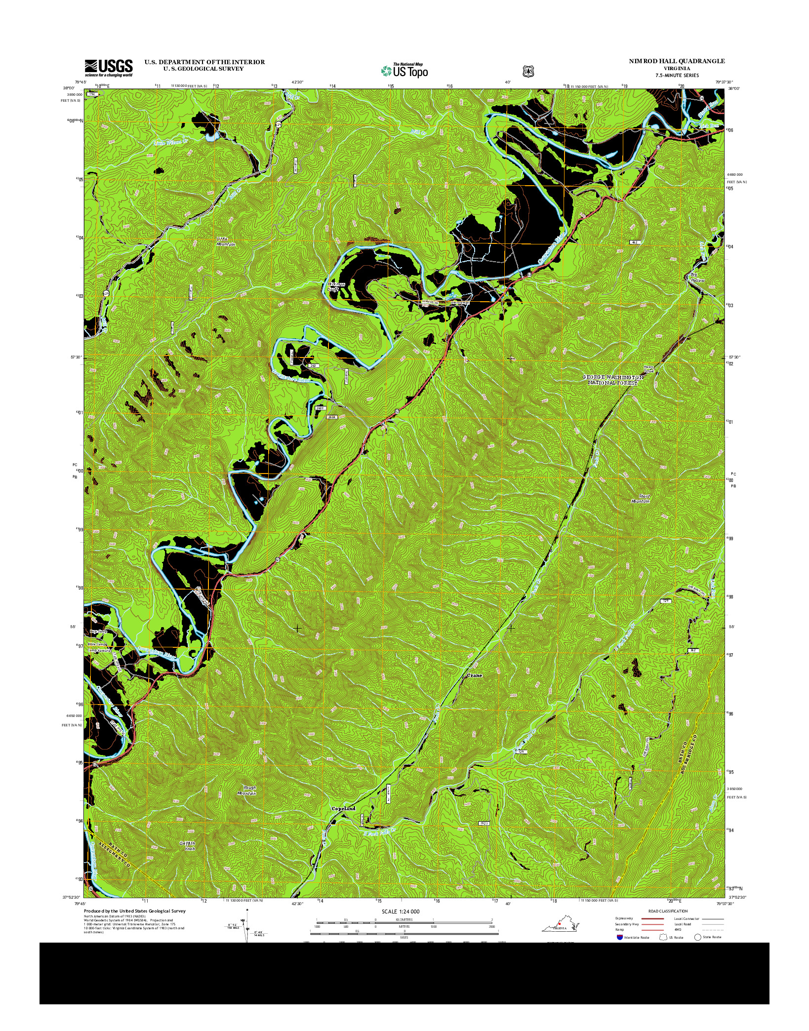 USGS US TOPO 7.5-MINUTE MAP FOR NIMROD HALL, VA 2013