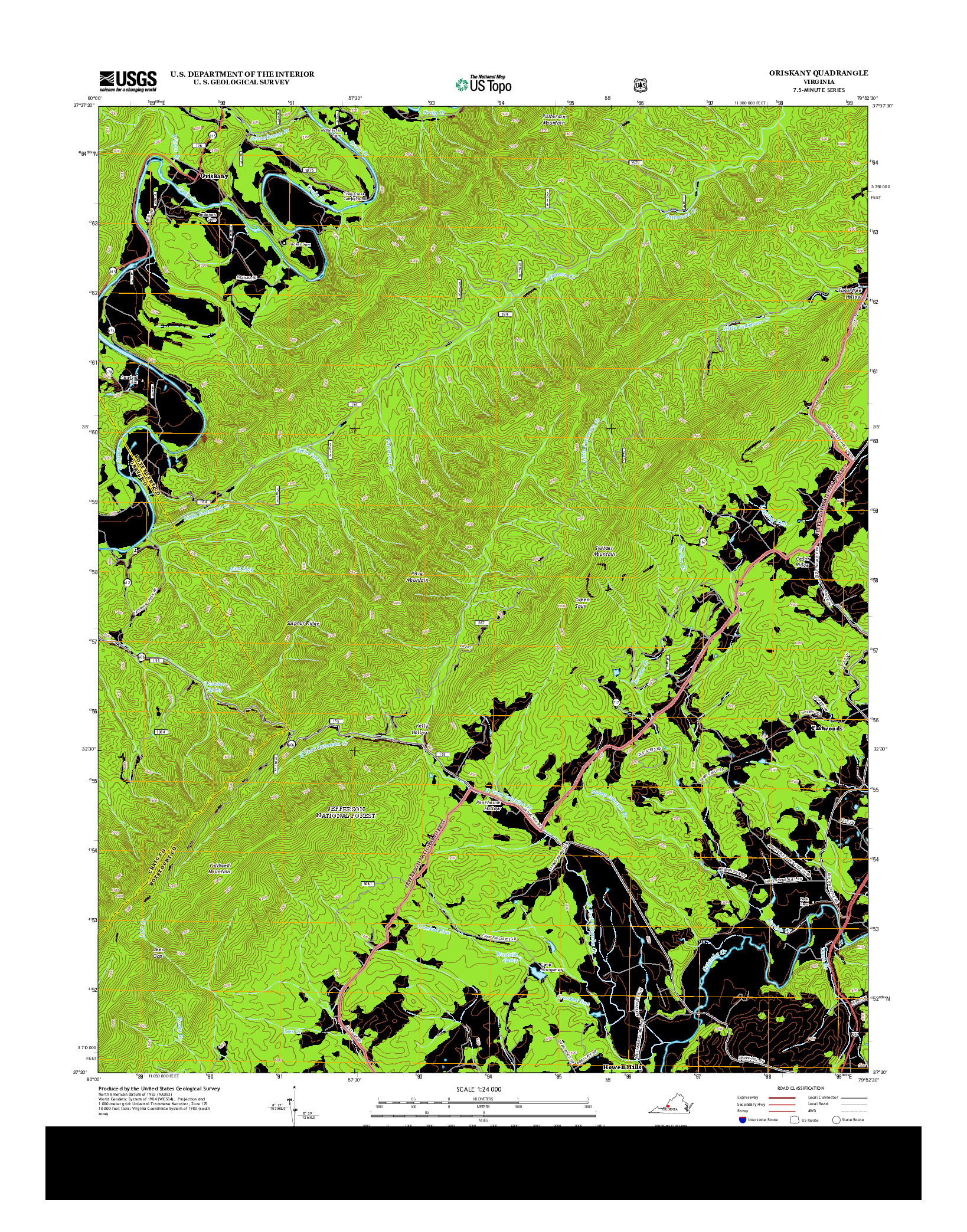 USGS US TOPO 7.5-MINUTE MAP FOR ORISKANY, VA 2013