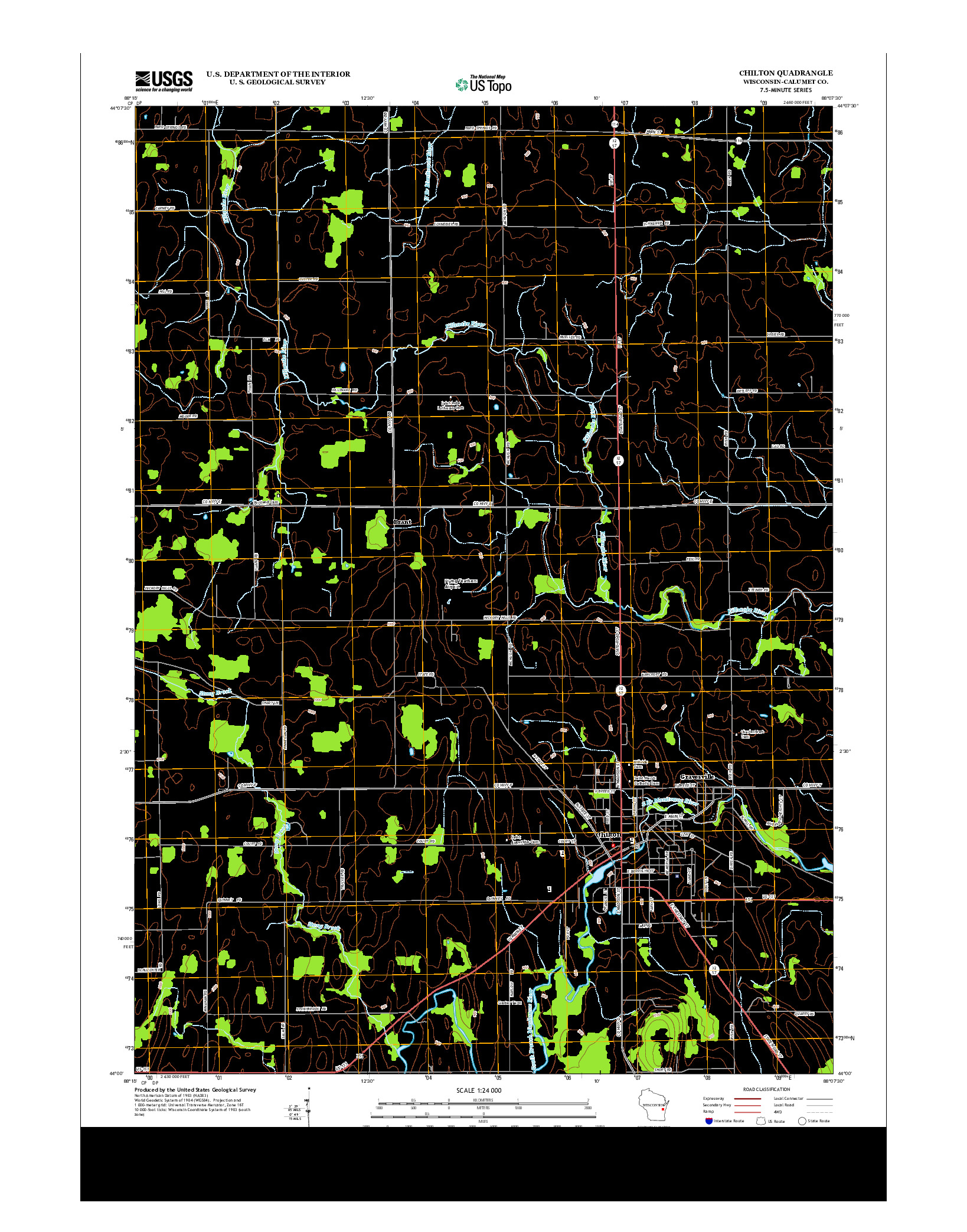 USGS US TOPO 7.5-MINUTE MAP FOR CHILTON, WI 2013