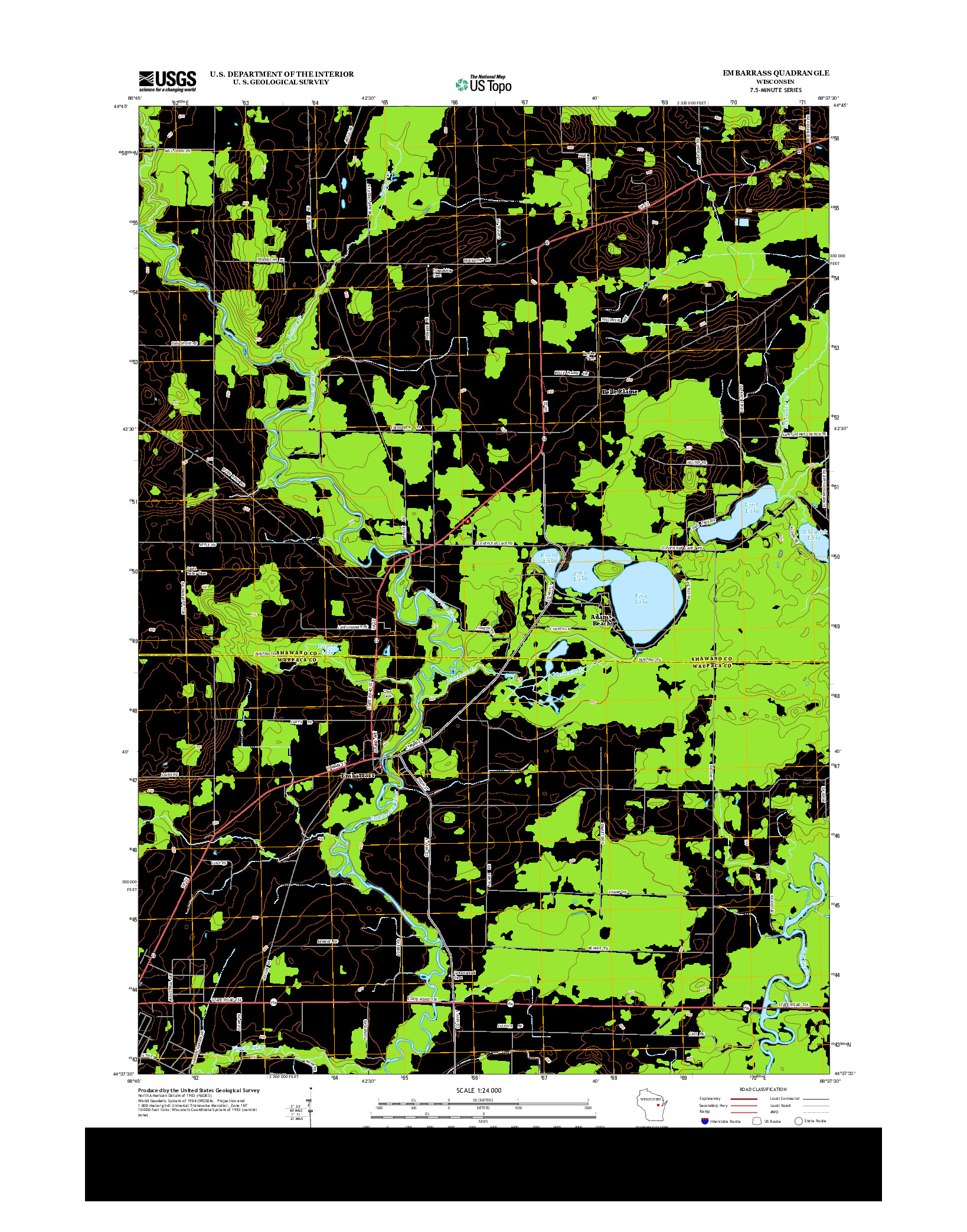 USGS US TOPO 7.5-MINUTE MAP FOR EMBARRASS, WI 2013