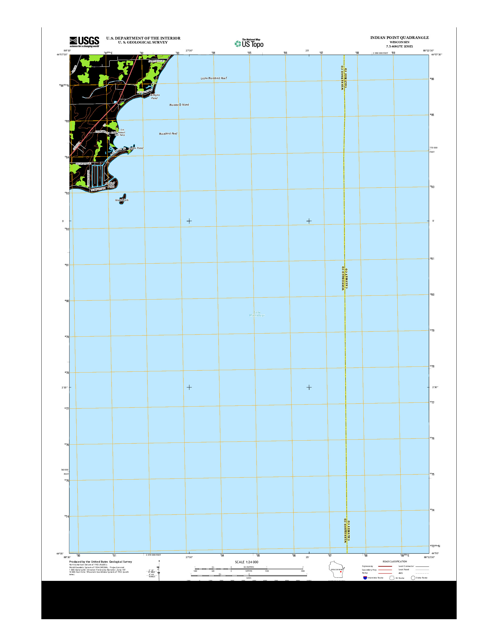 USGS US TOPO 7.5-MINUTE MAP FOR INDIAN POINT, WI 2013