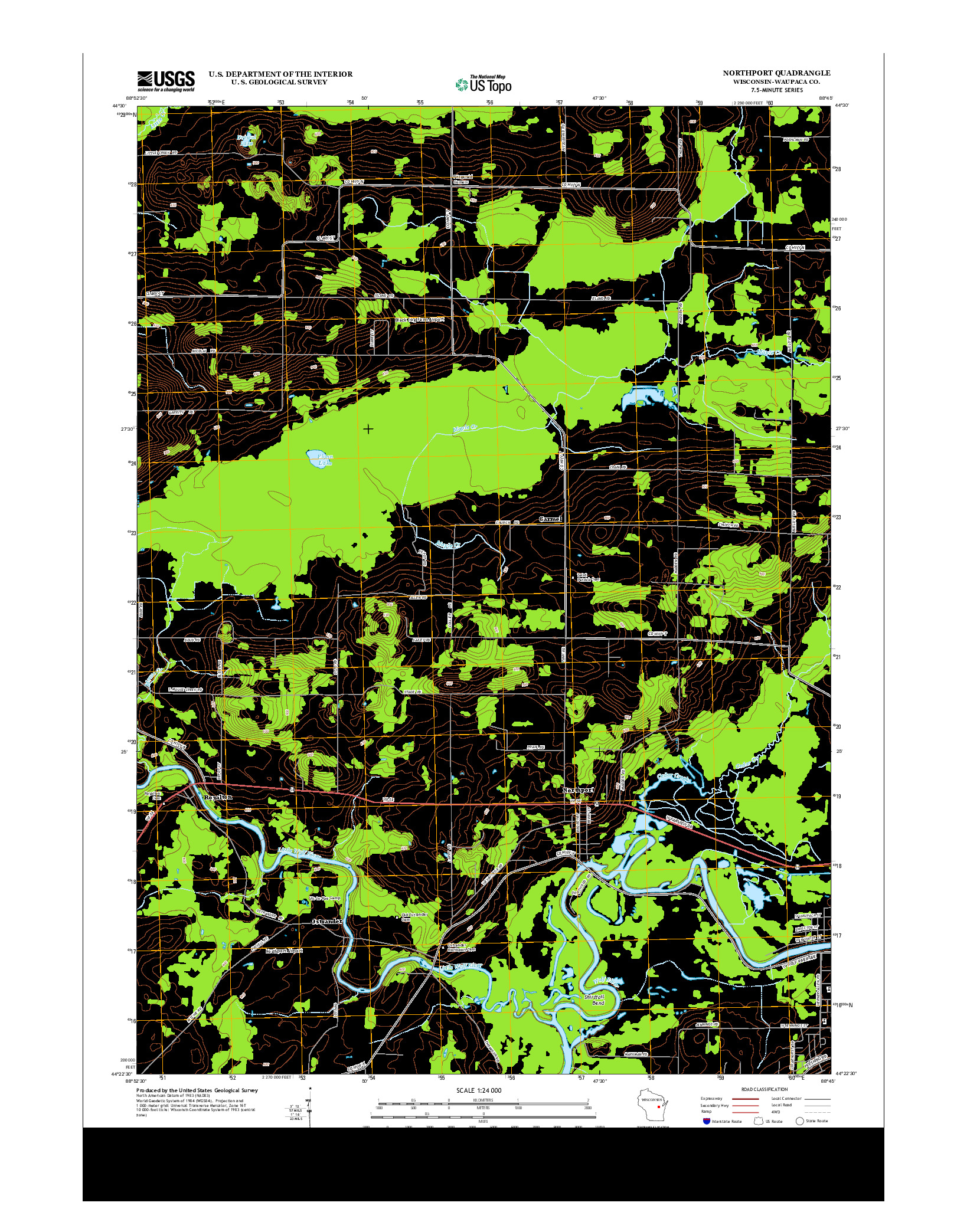 USGS US TOPO 7.5-MINUTE MAP FOR NORTHPORT, WI 2013