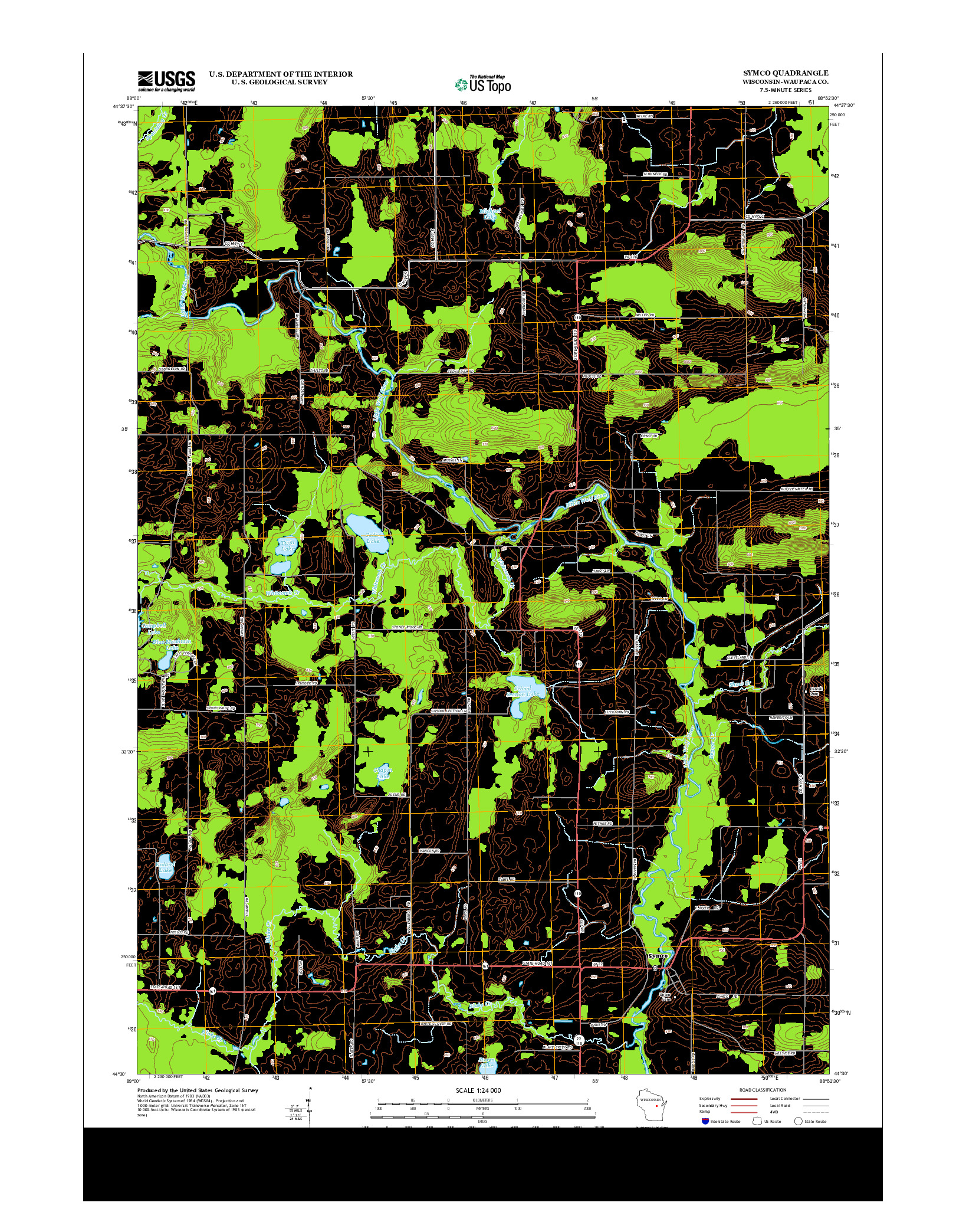 USGS US TOPO 7.5-MINUTE MAP FOR SYMCO, WI 2013