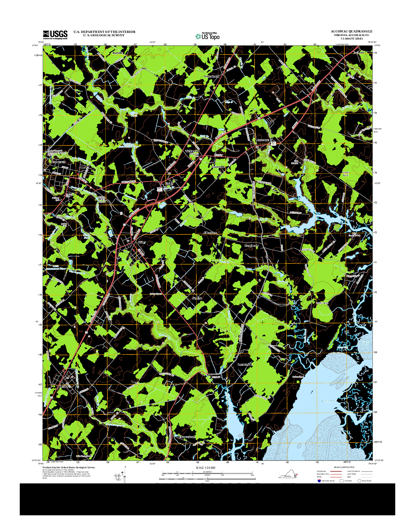 USGS US TOPO 7.5-MINUTE MAP FOR ACCOMAC, VA 2013