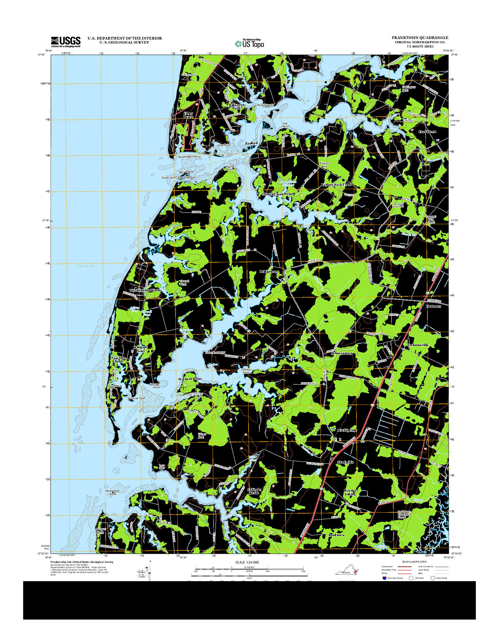 USGS US TOPO 7.5-MINUTE MAP FOR FRANKTOWN, VA 2013