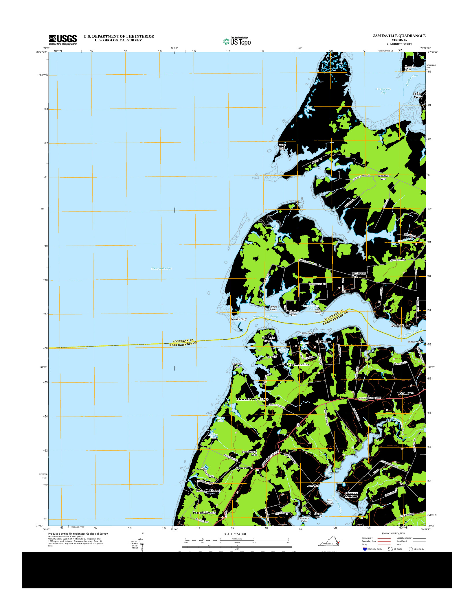 USGS US TOPO 7.5-MINUTE MAP FOR JAMESVILLE, VA 2013
