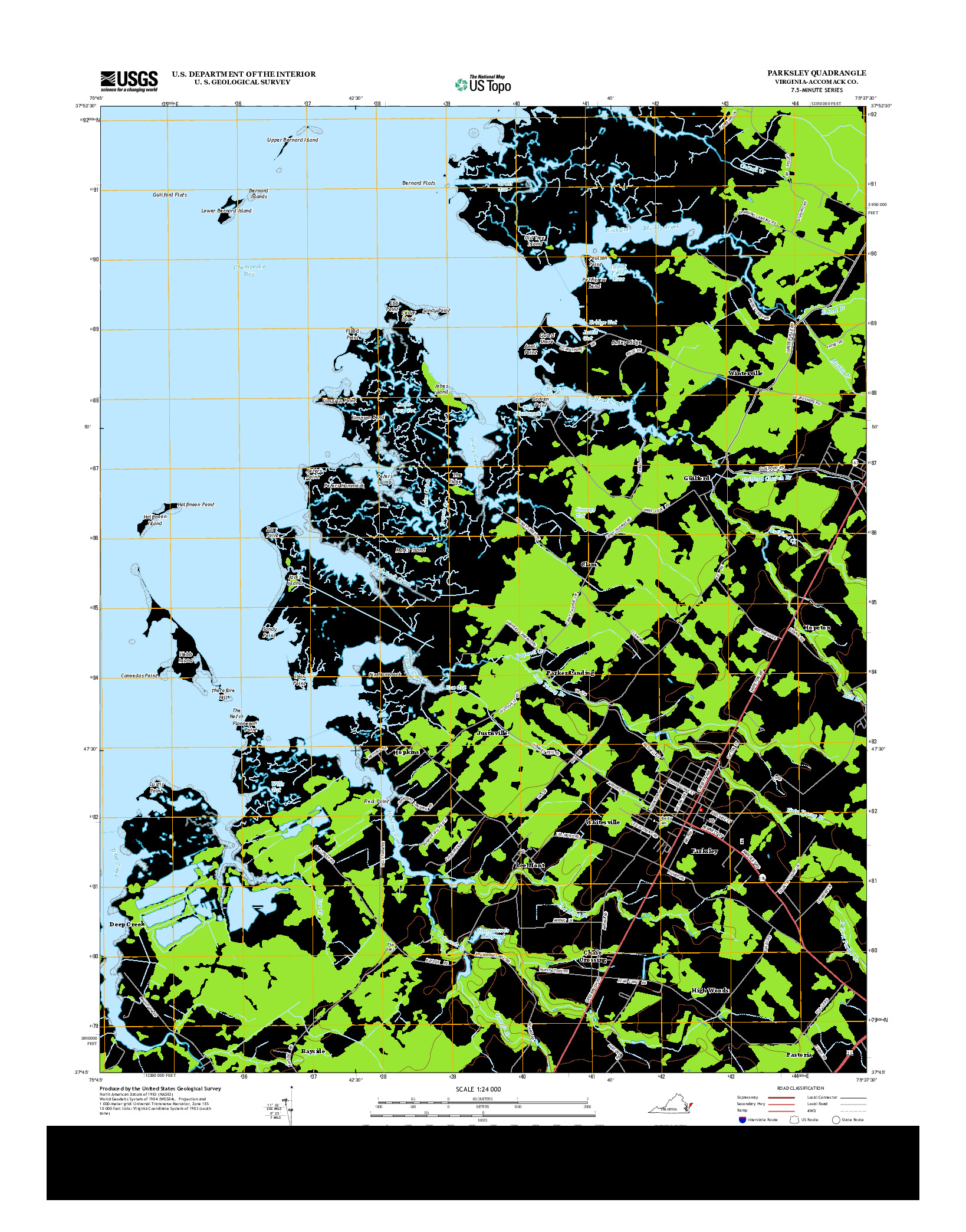 USGS US TOPO 7.5-MINUTE MAP FOR PARKSLEY, VA 2013