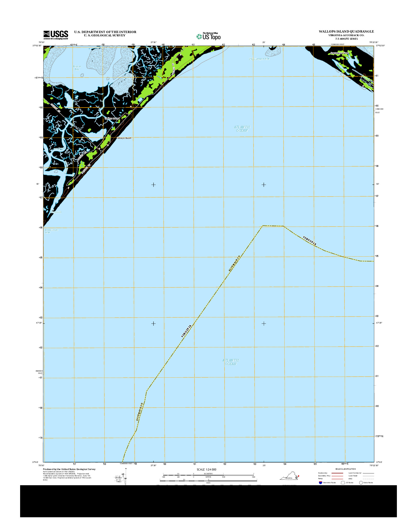 USGS US TOPO 7.5-MINUTE MAP FOR WALLOPS ISLAND, VA 2013