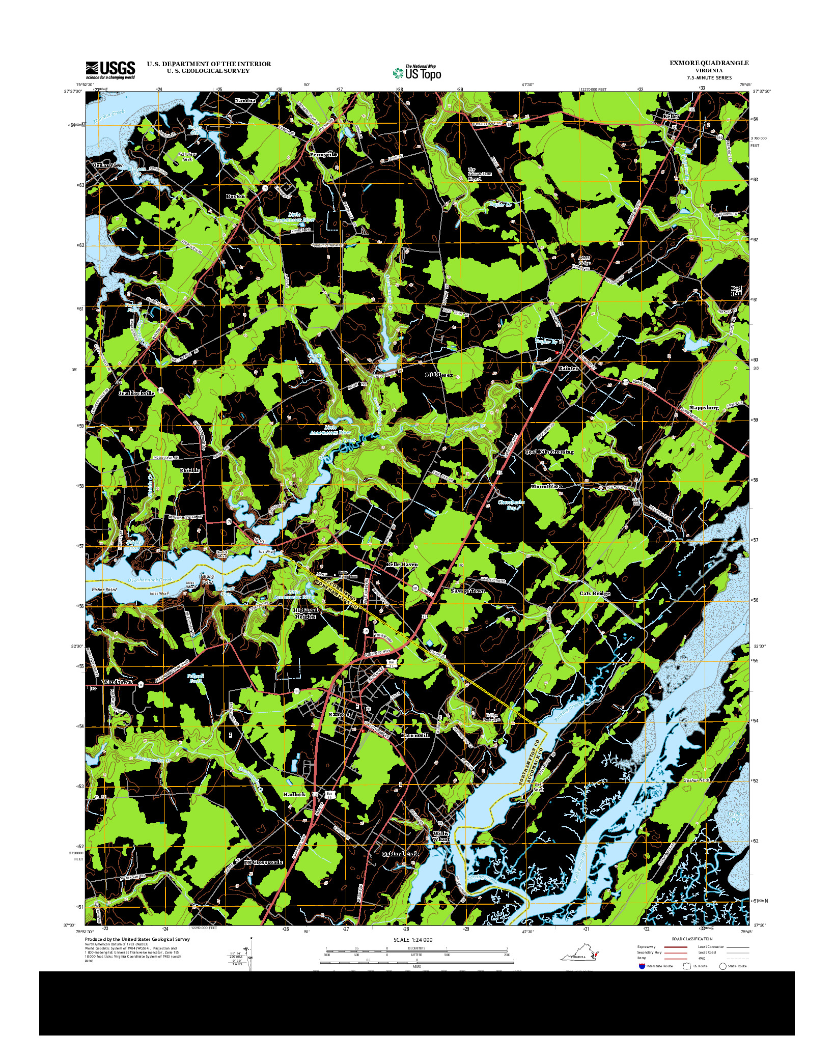 USGS US TOPO 7.5-MINUTE MAP FOR EXMORE, VA 2013