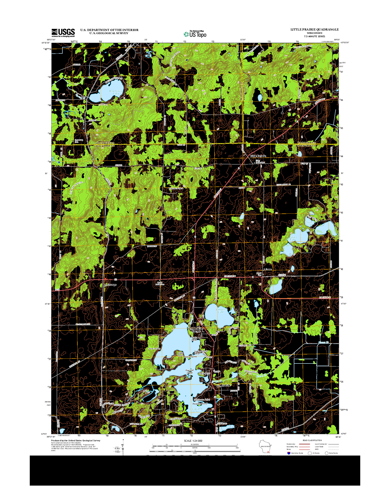 USGS US TOPO 7.5-MINUTE MAP FOR LITTLE PRAIRIE, WI 2013
