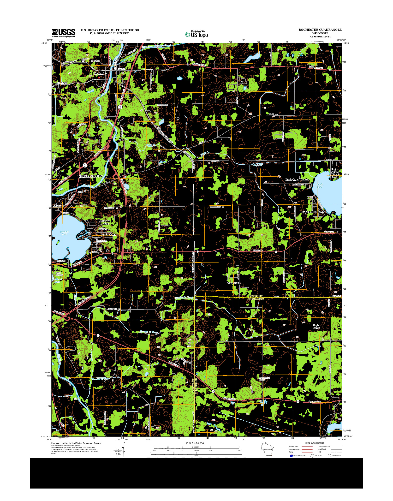 USGS US TOPO 7.5-MINUTE MAP FOR ROCHESTER, WI 2013