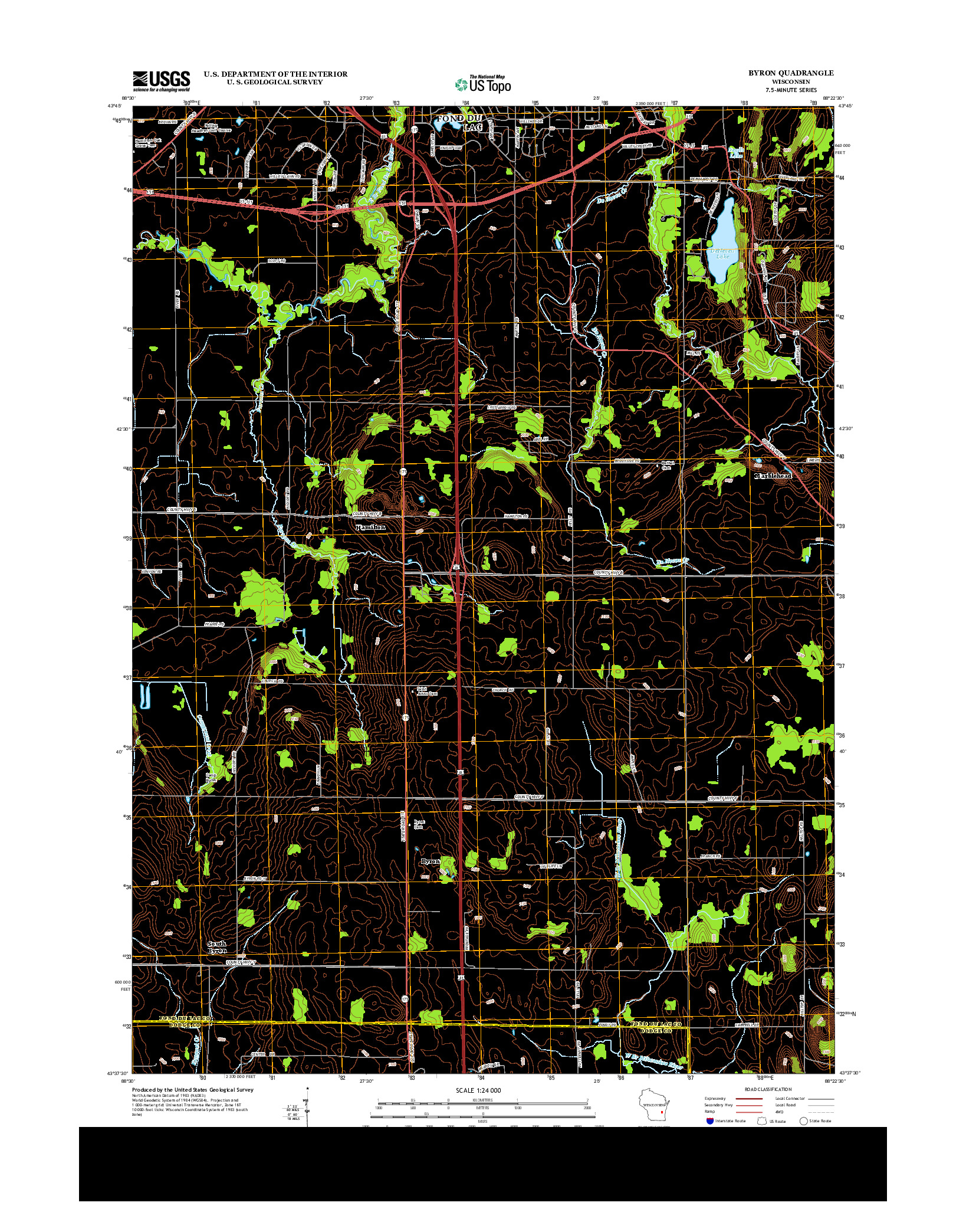 USGS US TOPO 7.5-MINUTE MAP FOR BYRON, WI 2013