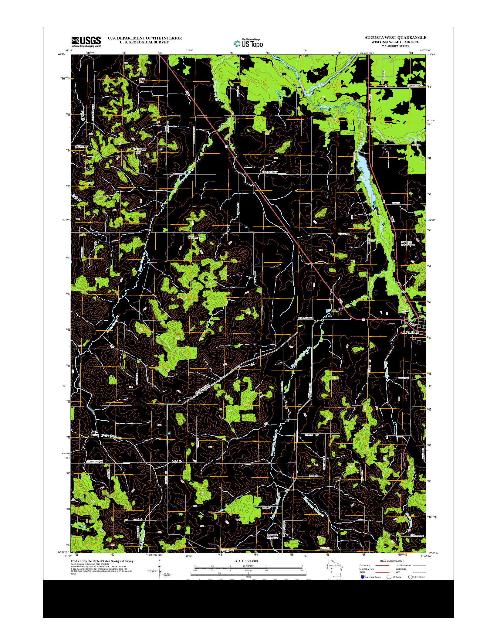USGS US TOPO 7.5-MINUTE MAP FOR AUGUSTA WEST, WI 2013