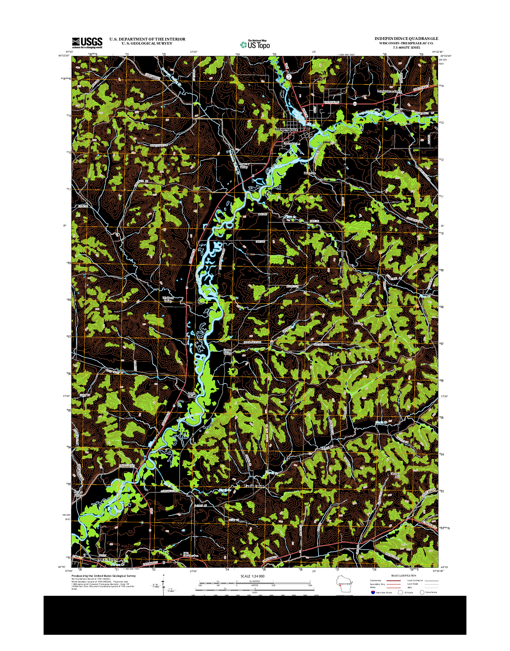 USGS US TOPO 7.5-MINUTE MAP FOR INDEPENDENCE, WI 2013