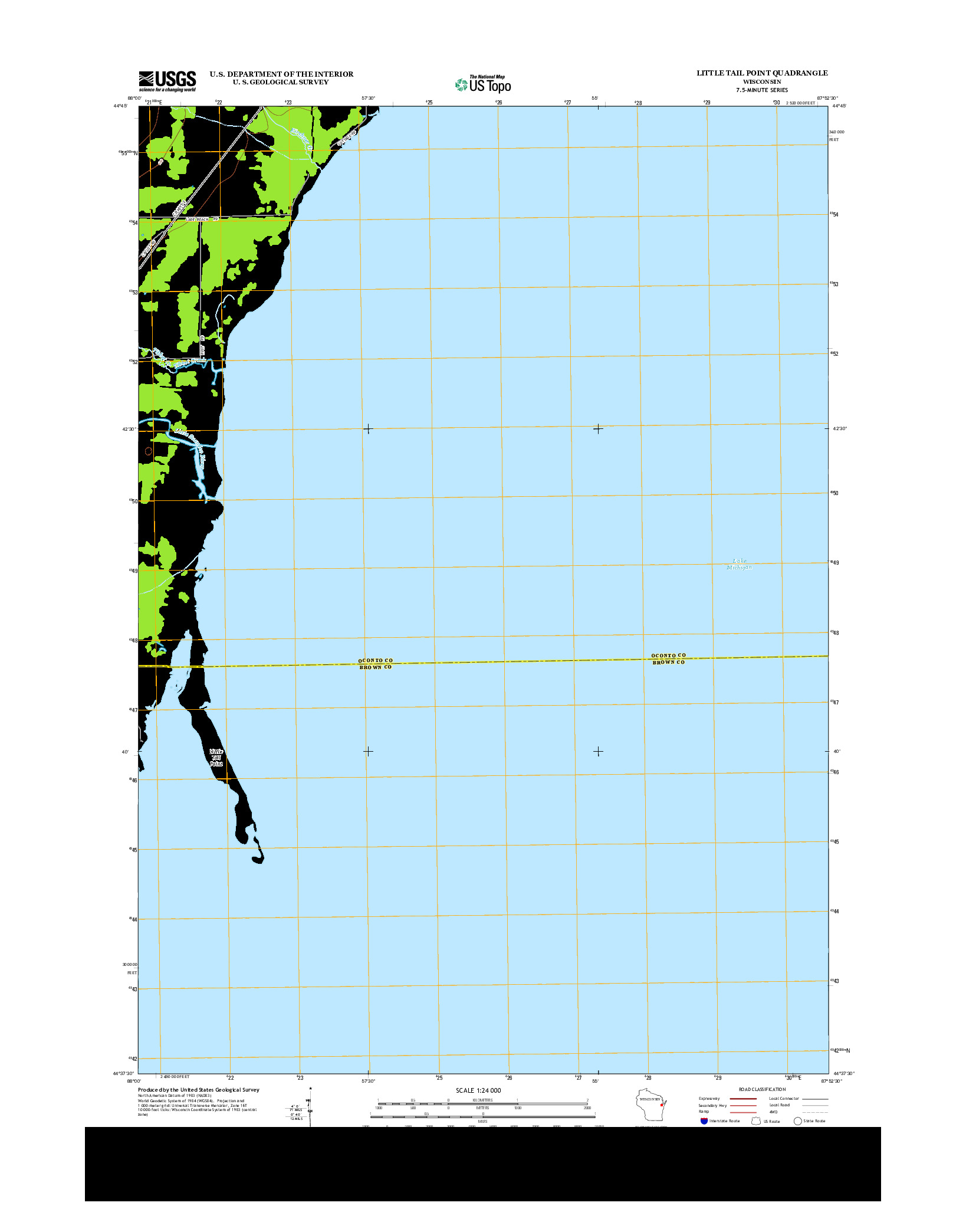 USGS US TOPO 7.5-MINUTE MAP FOR LITTLE TAIL POINT, WI 2013