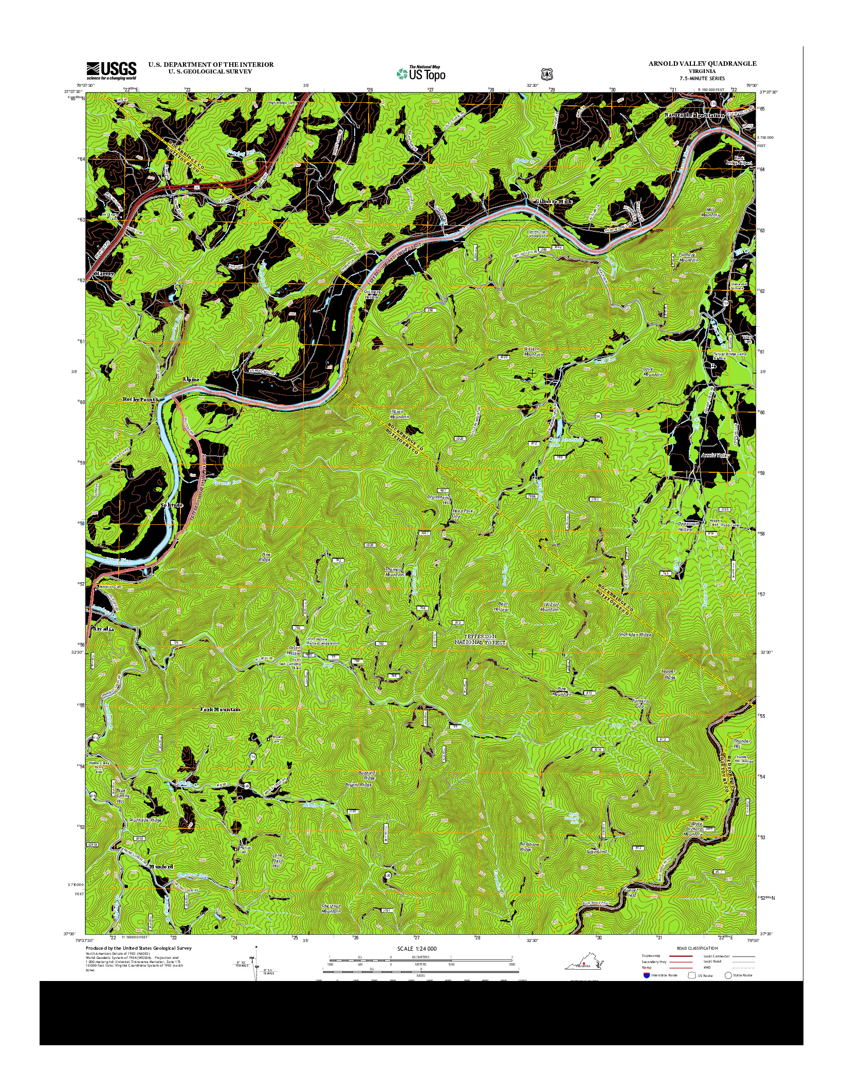 USGS US TOPO 7.5-MINUTE MAP FOR ARNOLD VALLEY, VA 2013